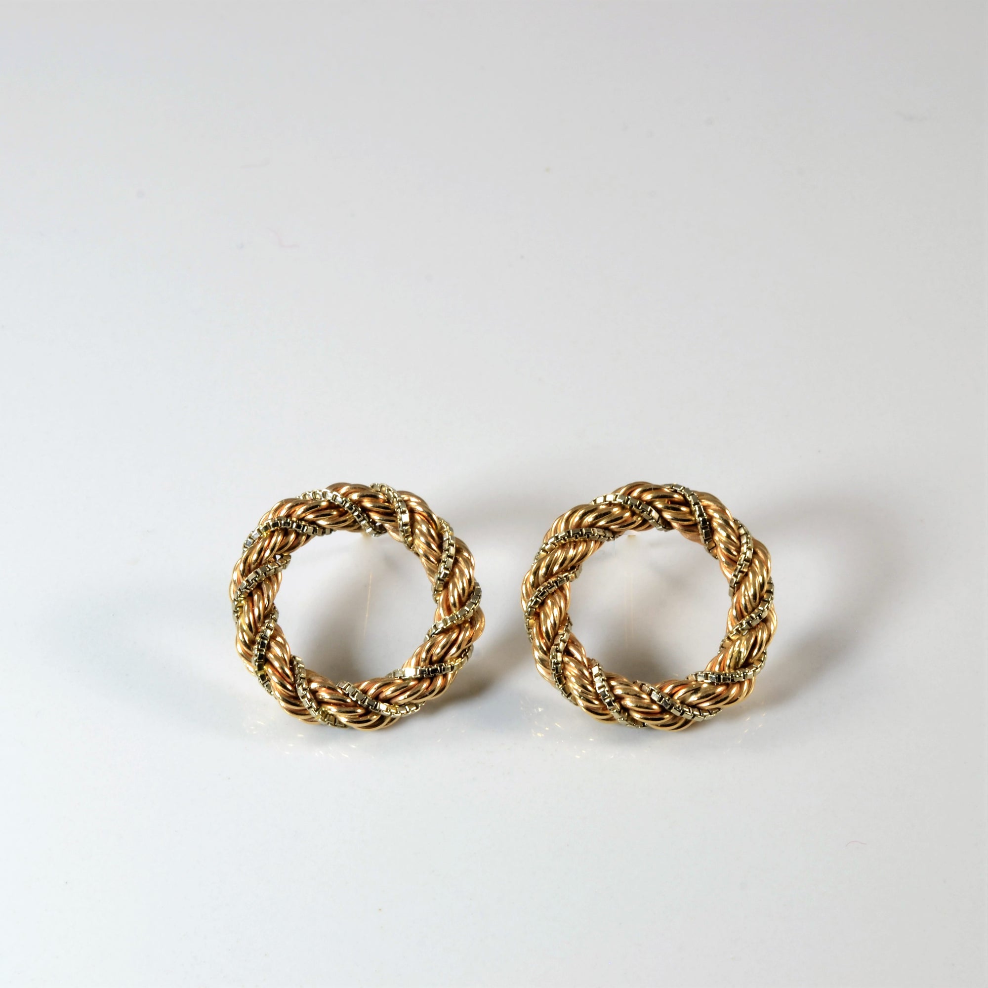 Two Tone Rope Wreath Earrings |