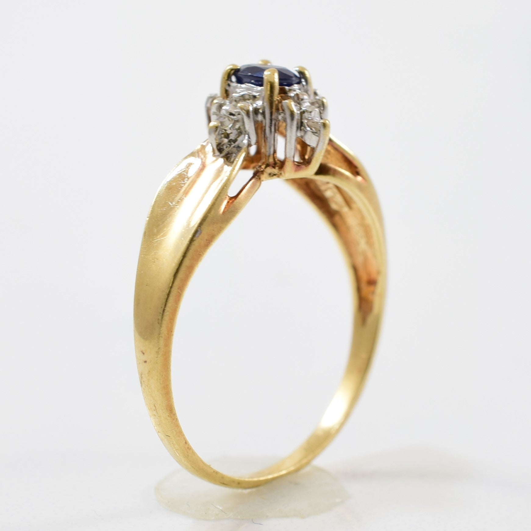 Sapphire & Diamond Halo Ring | 0.04ctw, 0.22ct | SZ 6.5 |