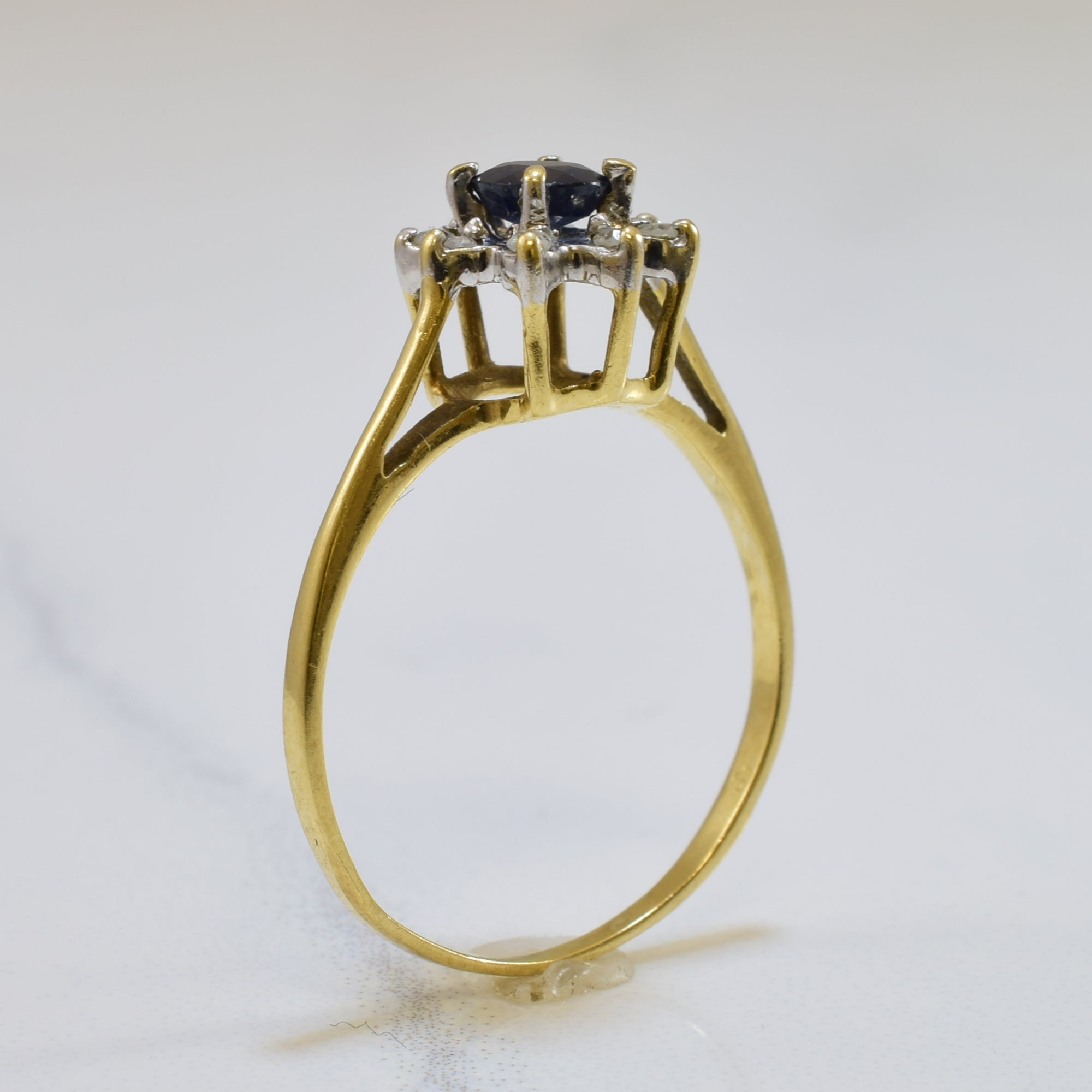 Blue Sapphire & Diamond Ring | 0.35ct, 0.05ctw | SZ 6 |