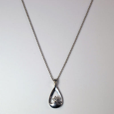 Diamond Tear Drop Necklace | 0.12ct | 16