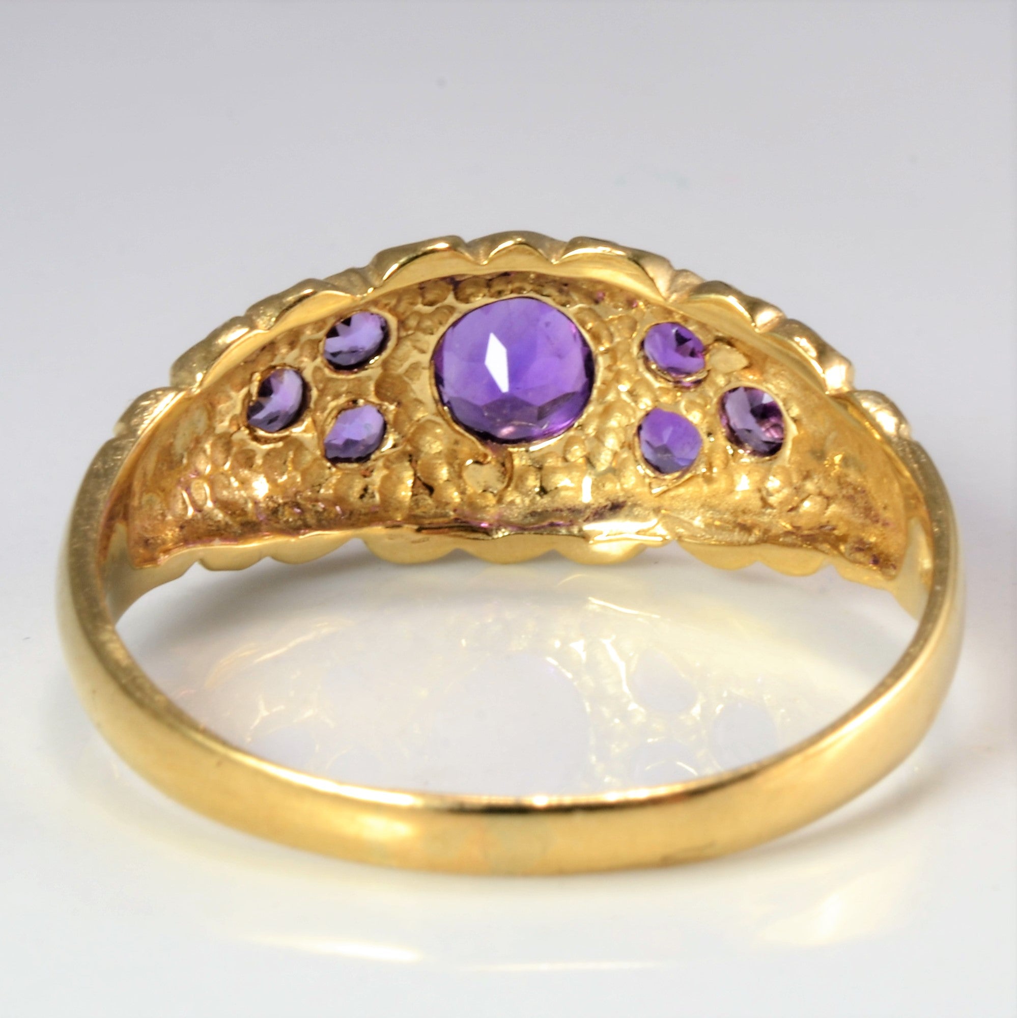 Gypsy Set Amethyst Vintage Ring | SZ 8.5 |