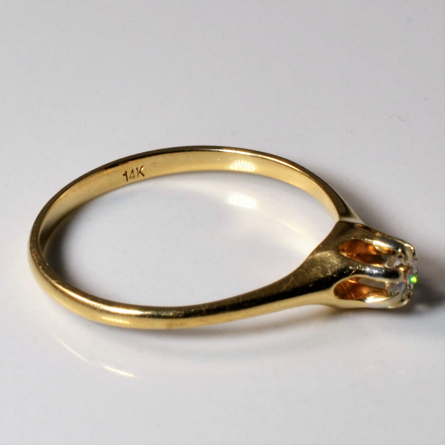 Belcher Set Solitaire Diamond Ring | 0.17ct | SZ 9 |