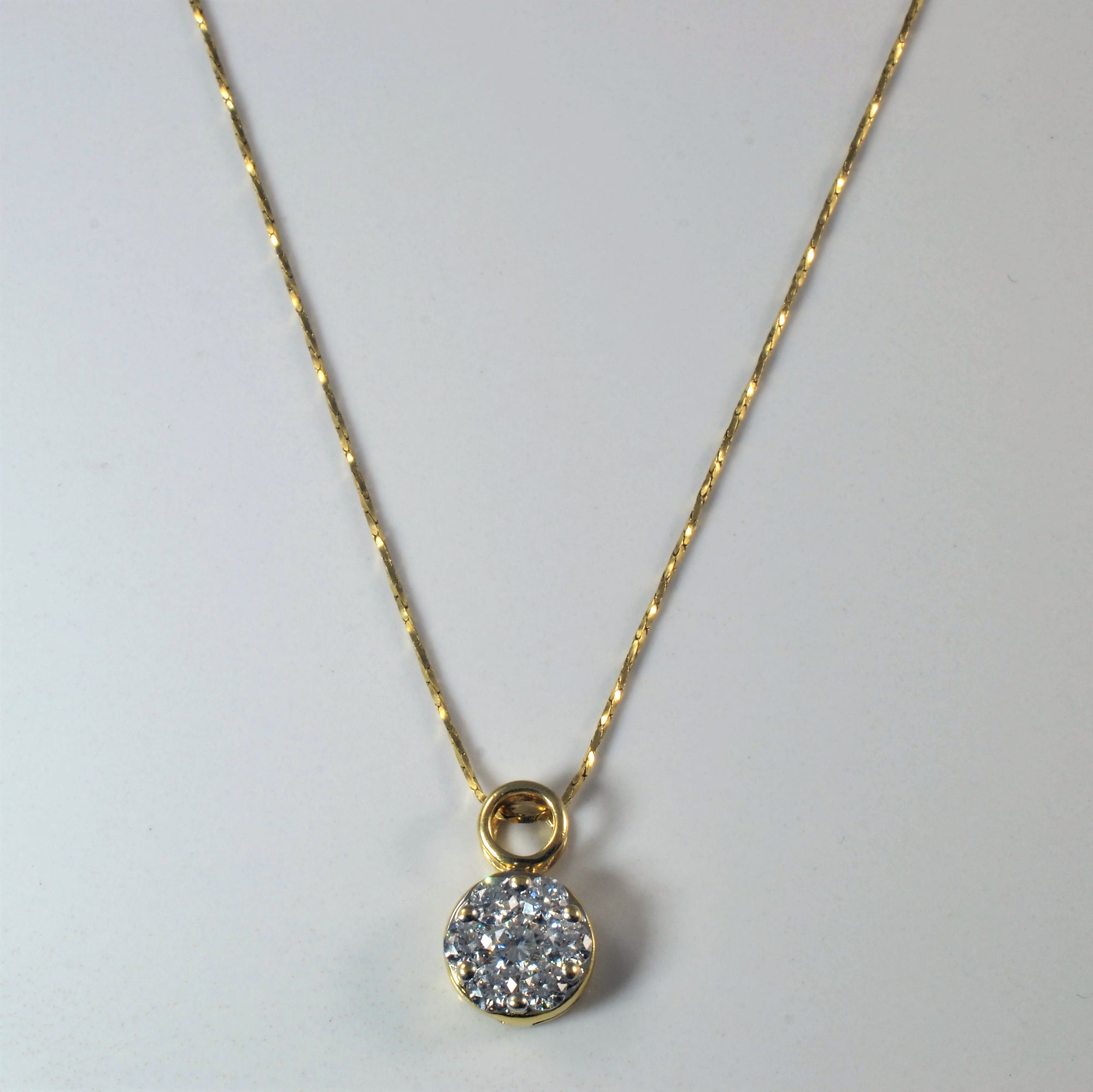 Diamond Cluster Necklace | 0.52ctw | 17