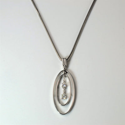 Diamond Double Oval Necklace | 0.20ctw | 18