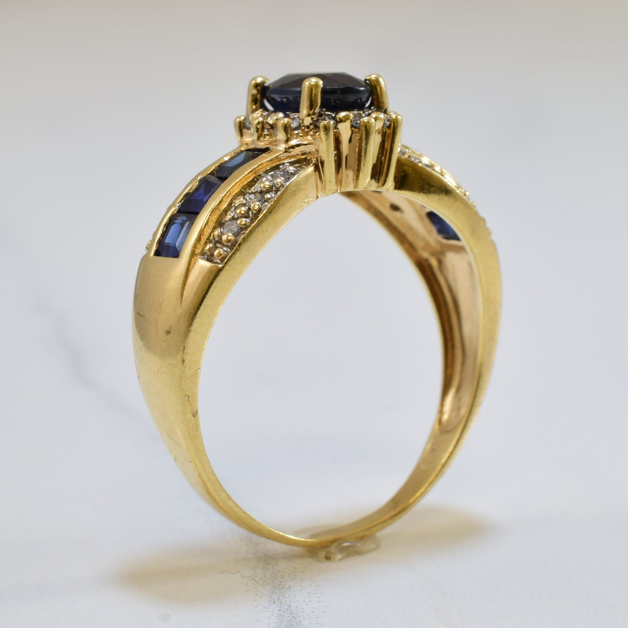 Blue Sapphire & Diamond Ring | 1.40ctw, 0.10ctw | SZ 9.25 |