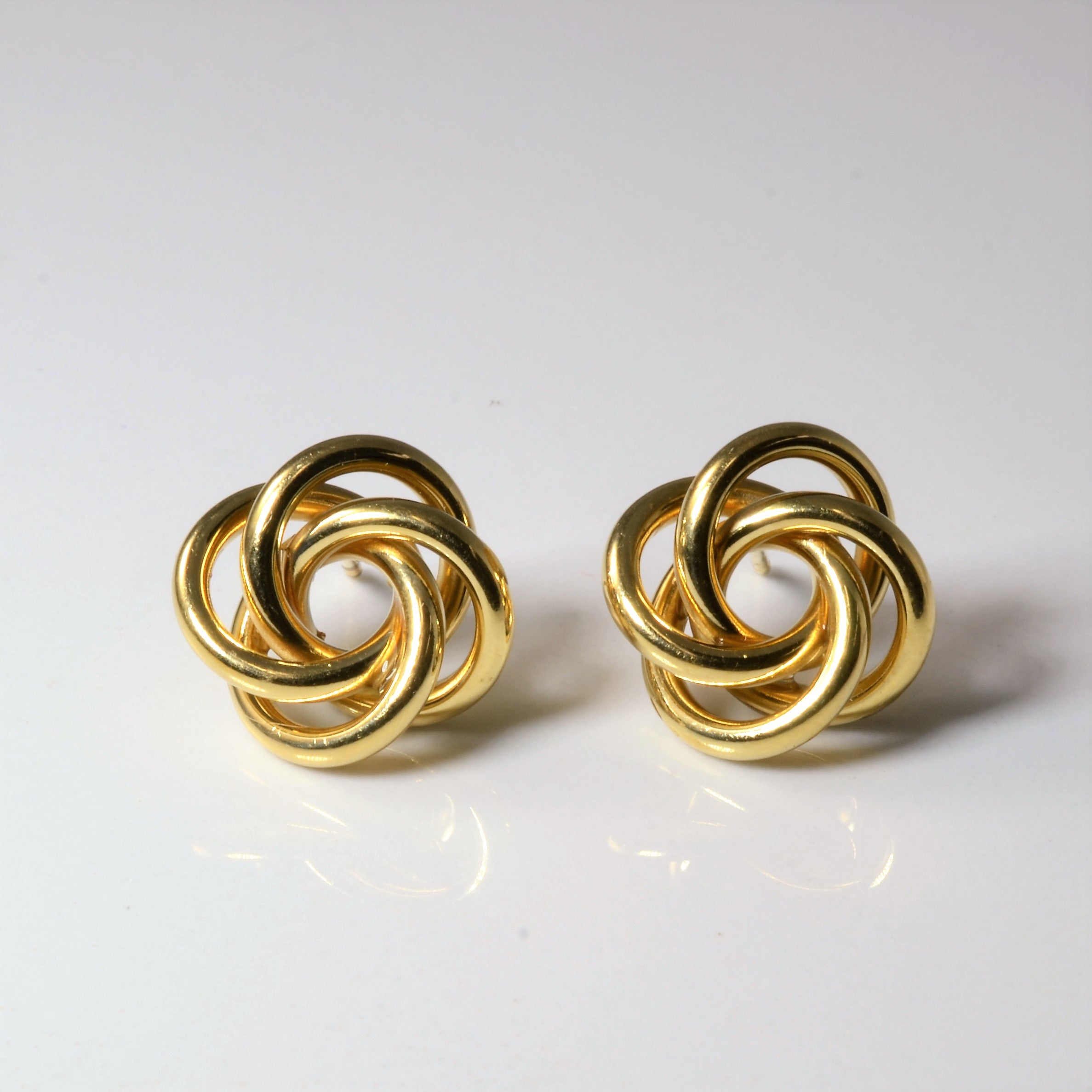 Yellow Gold Interlocking Stud Earrings |