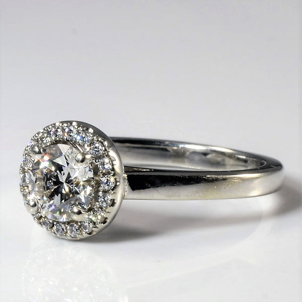 Classic Halo Diamond Engagement Ring | 0.92ctw | SZ 6.25 |