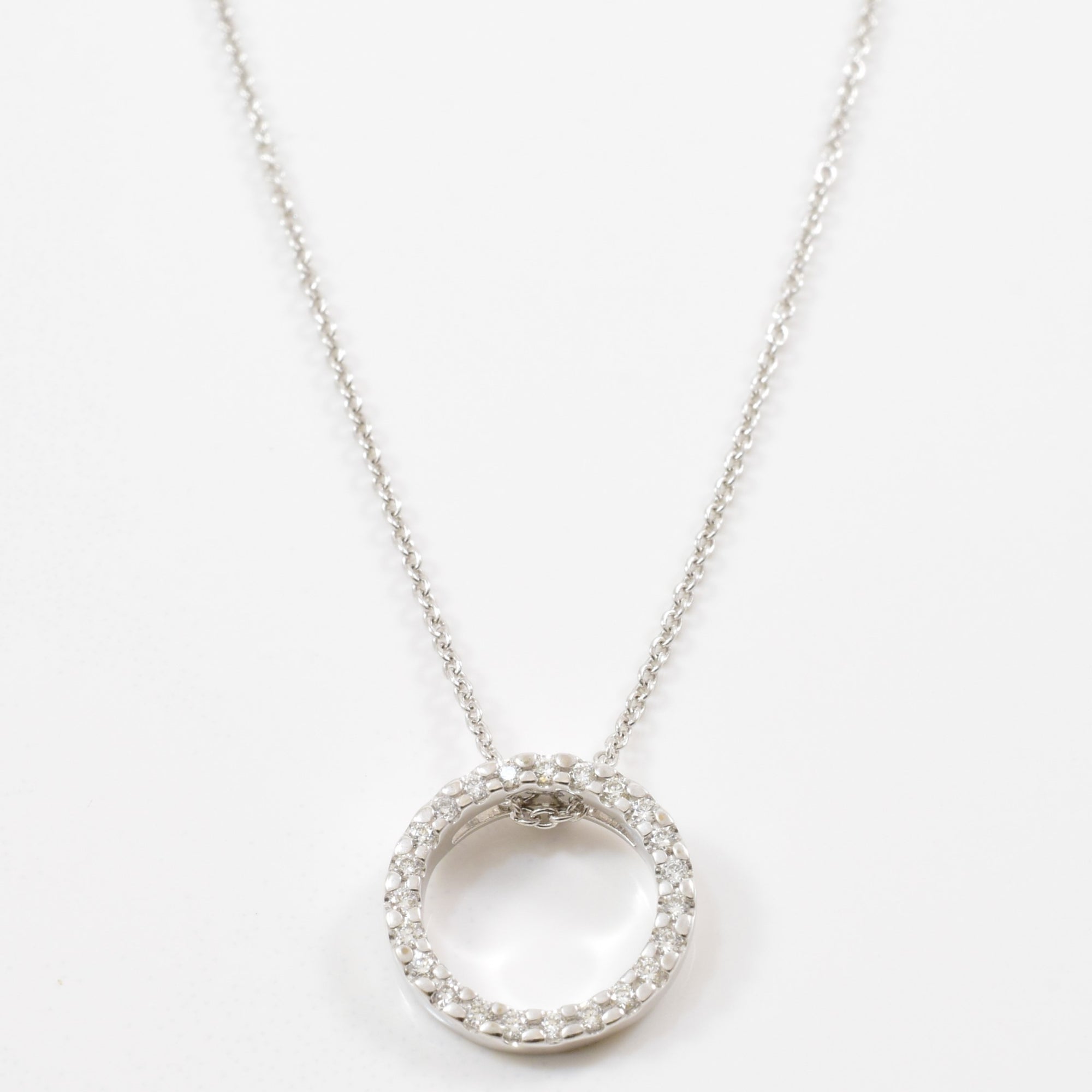 Petite Diamond Circle Necklace | 0.08 ctw | 18