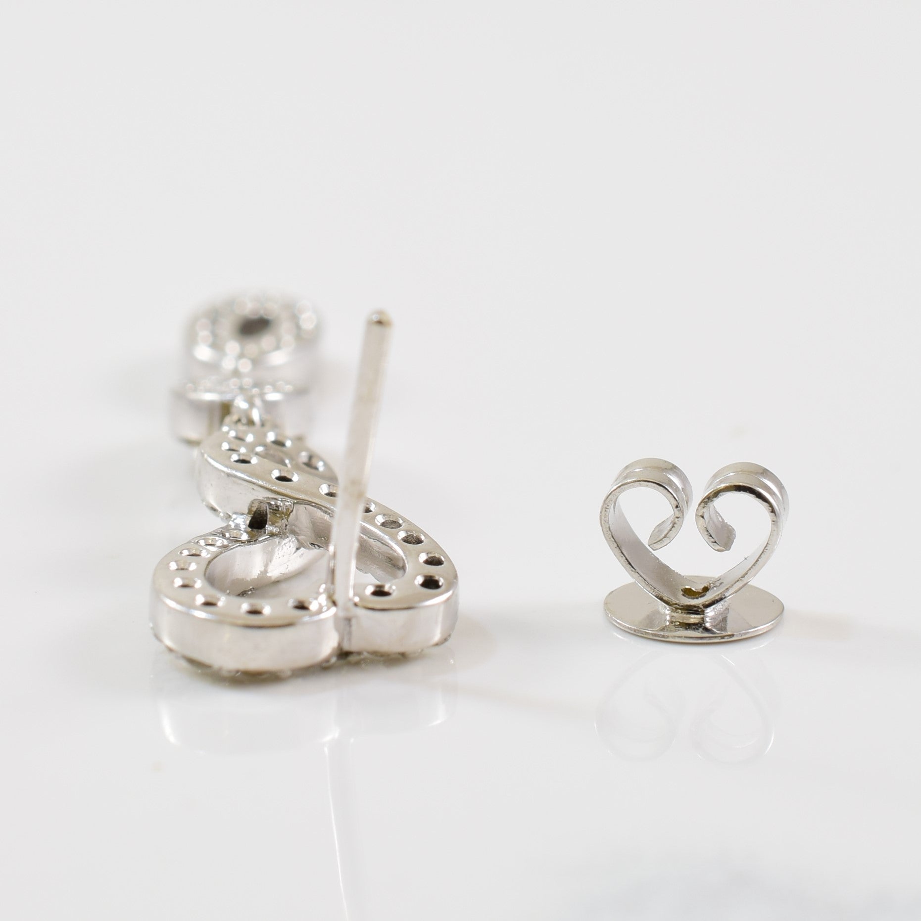 Diamond Heart Drop Stud Earrings | 1.00ctw |