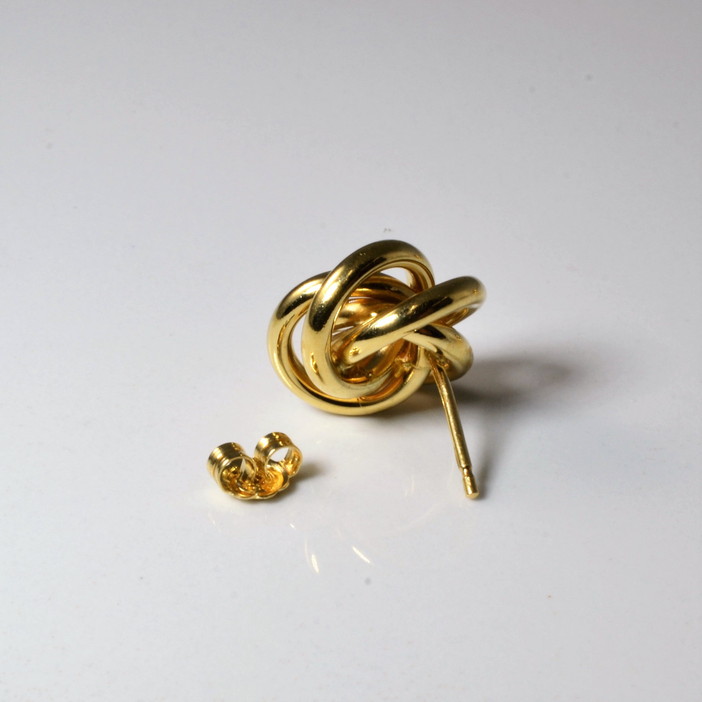Yellow Gold Interlocking Stud Earrings |