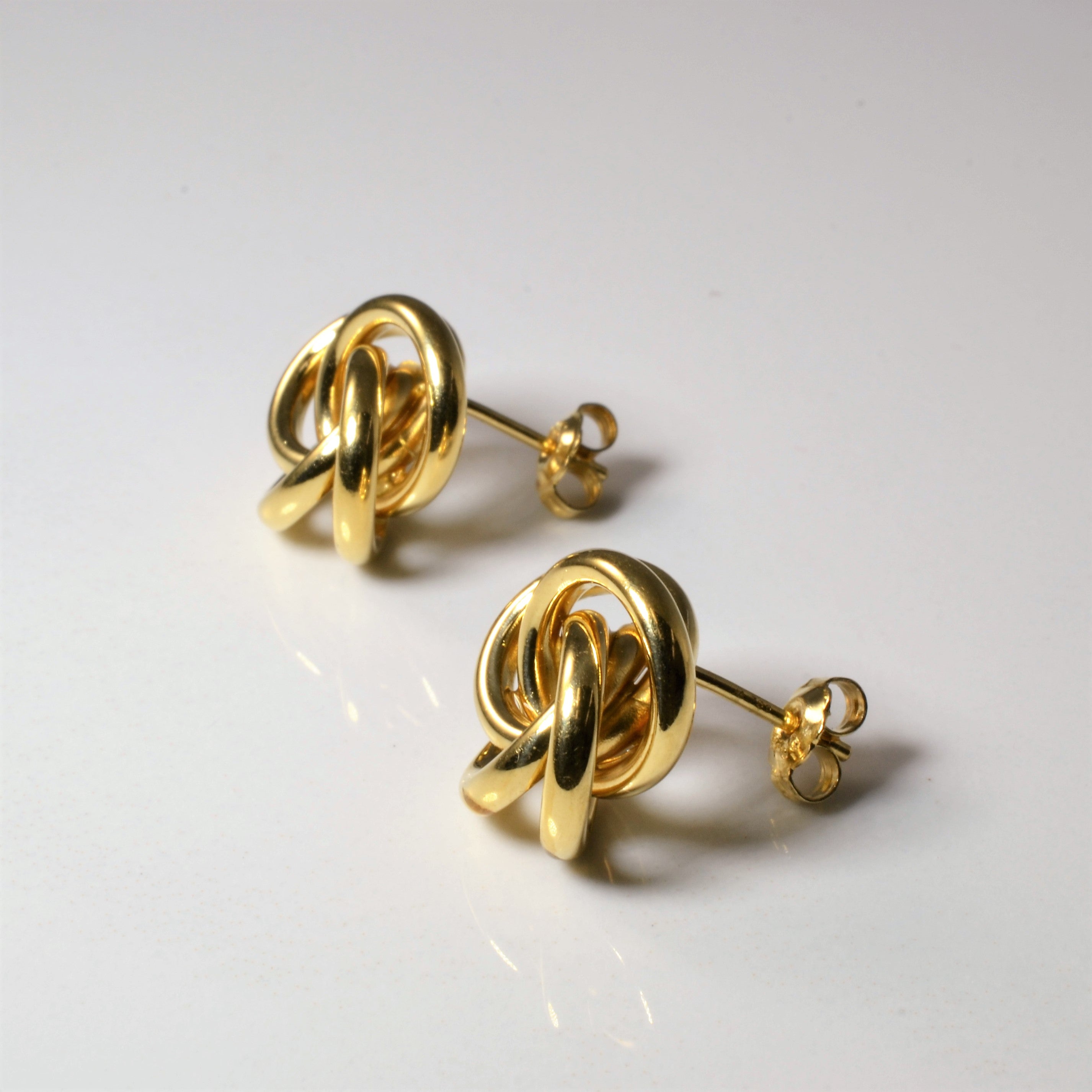 Yellow Gold Interlocking Stud Earrings |