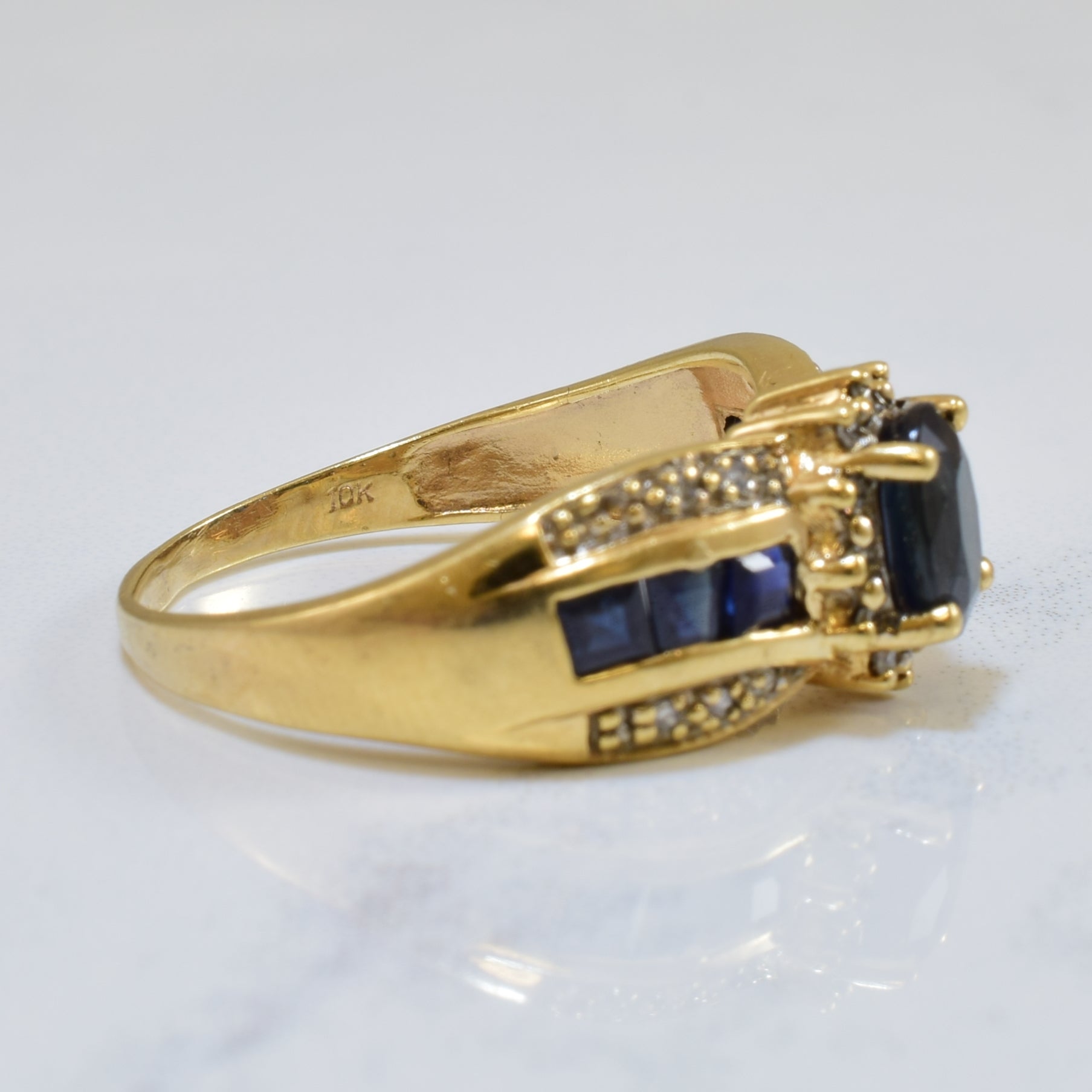 Blue Sapphire & Diamond Ring | 1.40ctw, 0.10ctw | SZ 9.25 |
