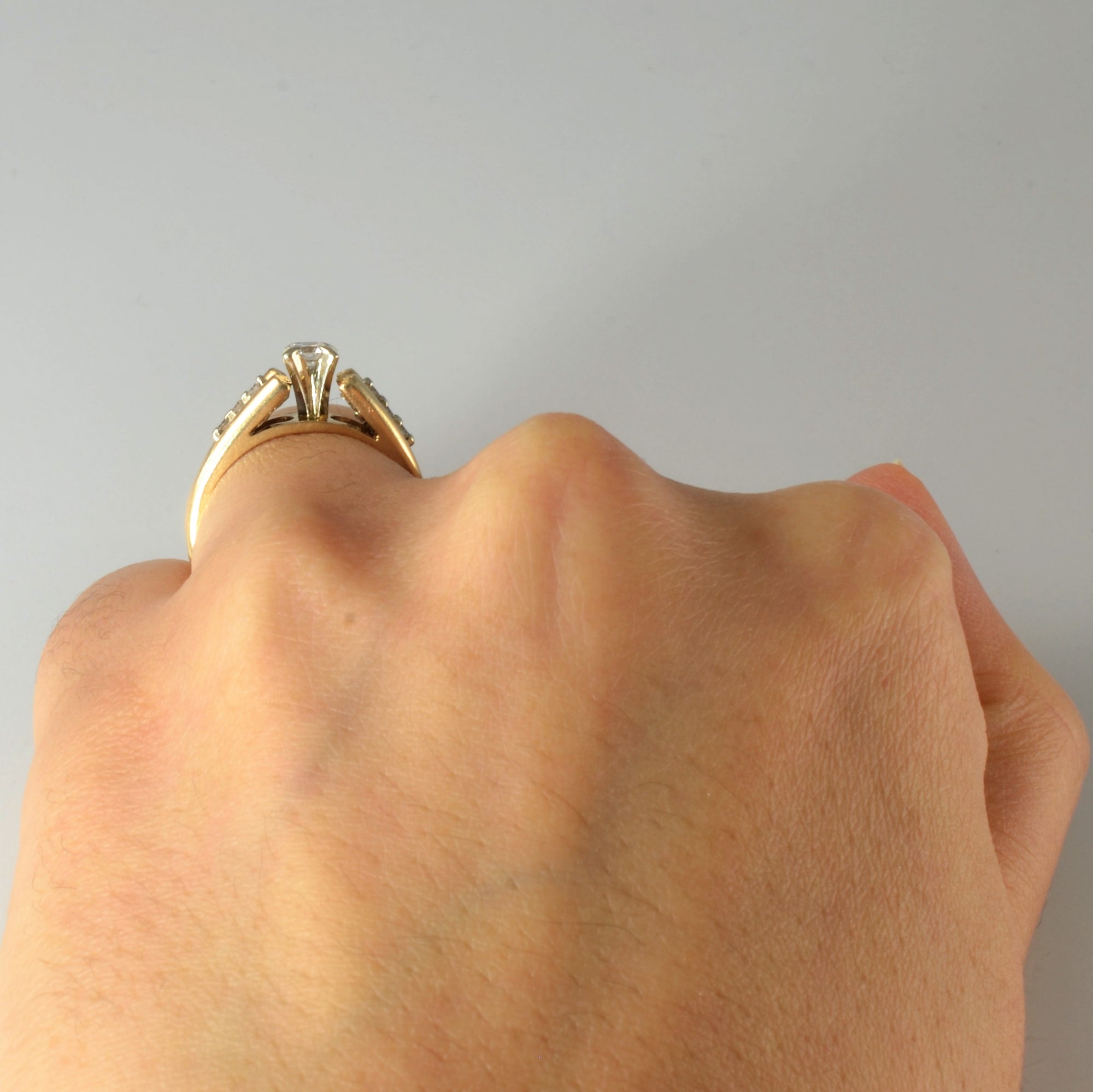 Petite Side Stone Diamond Ring | 0.20ctw | SZ 5.5 |