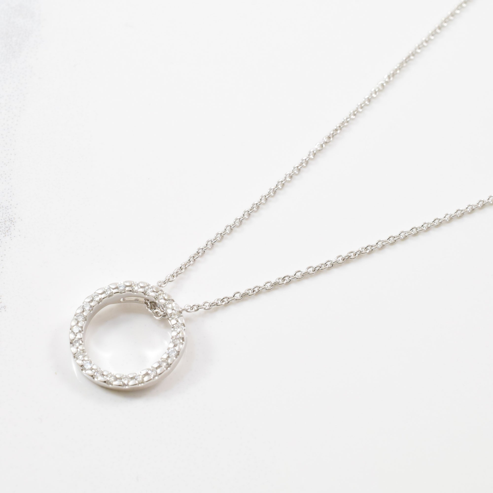 Petite Diamond Circle Necklace | 0.08 ctw | 18