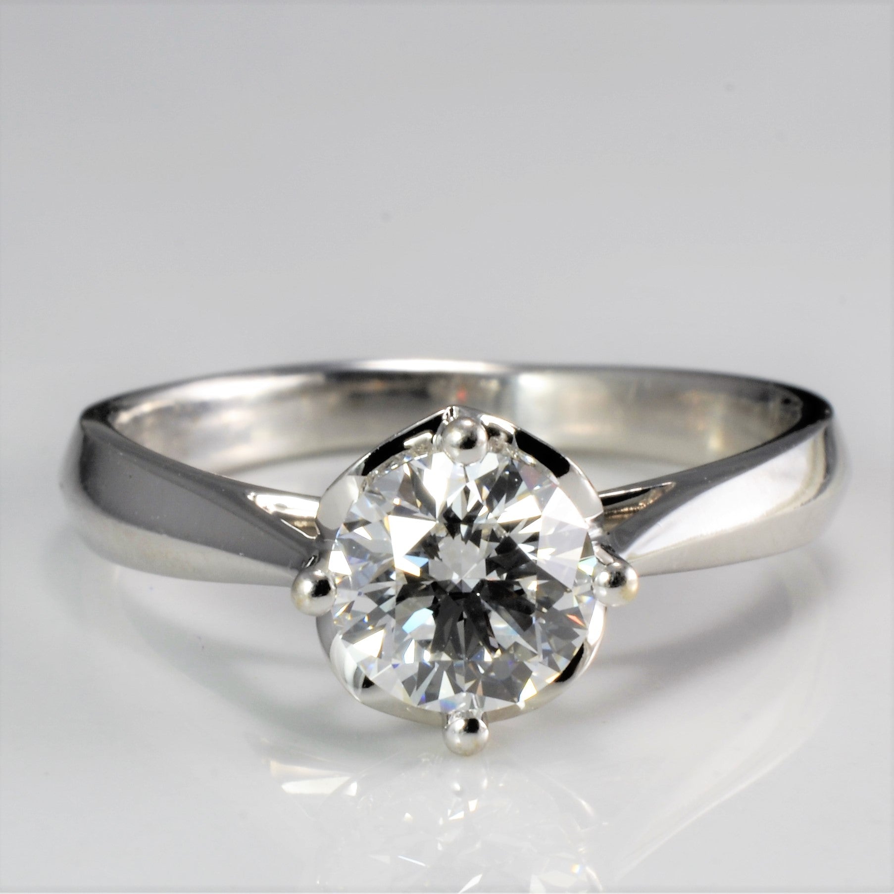 East West Solitaire Diamond Engagement Ring | 0.81 ct, SZ 6 | VVS2, E |