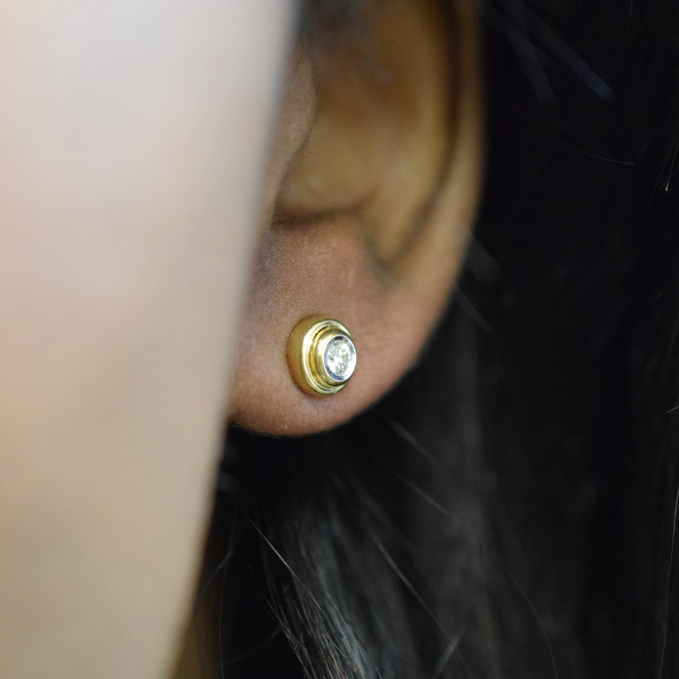 Boucles d'oreilles puces en diamant serti clos | 0,20 ct | 
