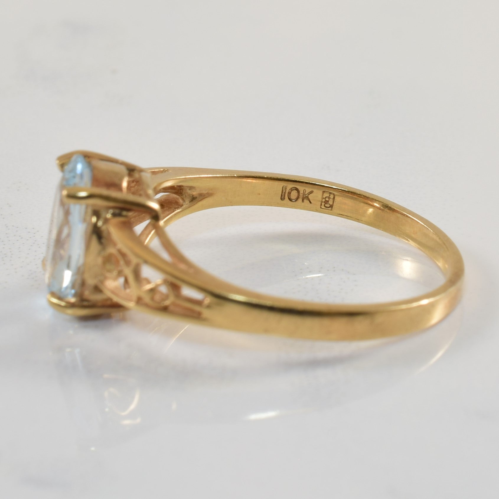 Oval Cut Aquamarine Filigree Ring | 1.54ct | SZ 8 |