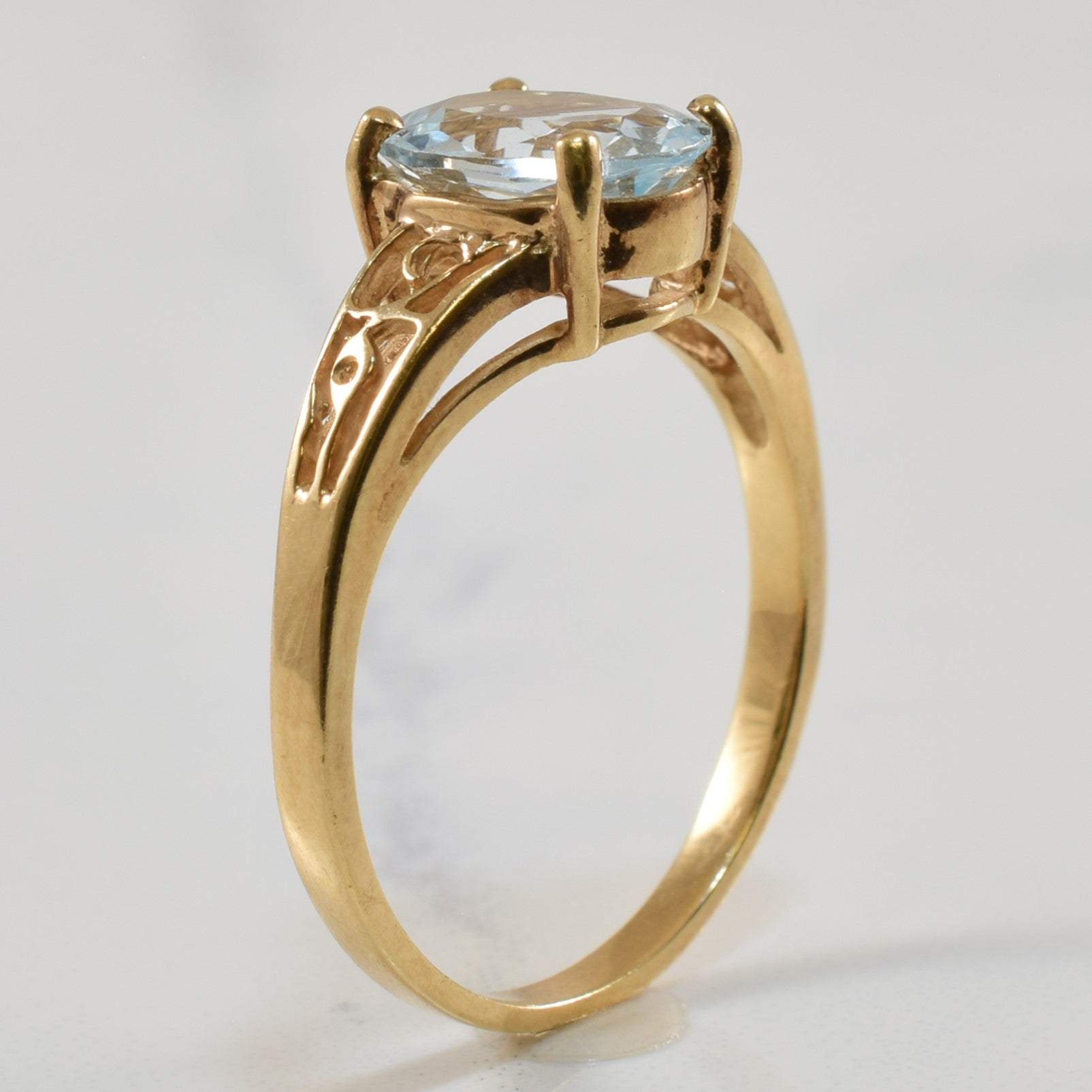 Oval Cut Aquamarine Filigree Ring | 1.54ct | SZ 8 |