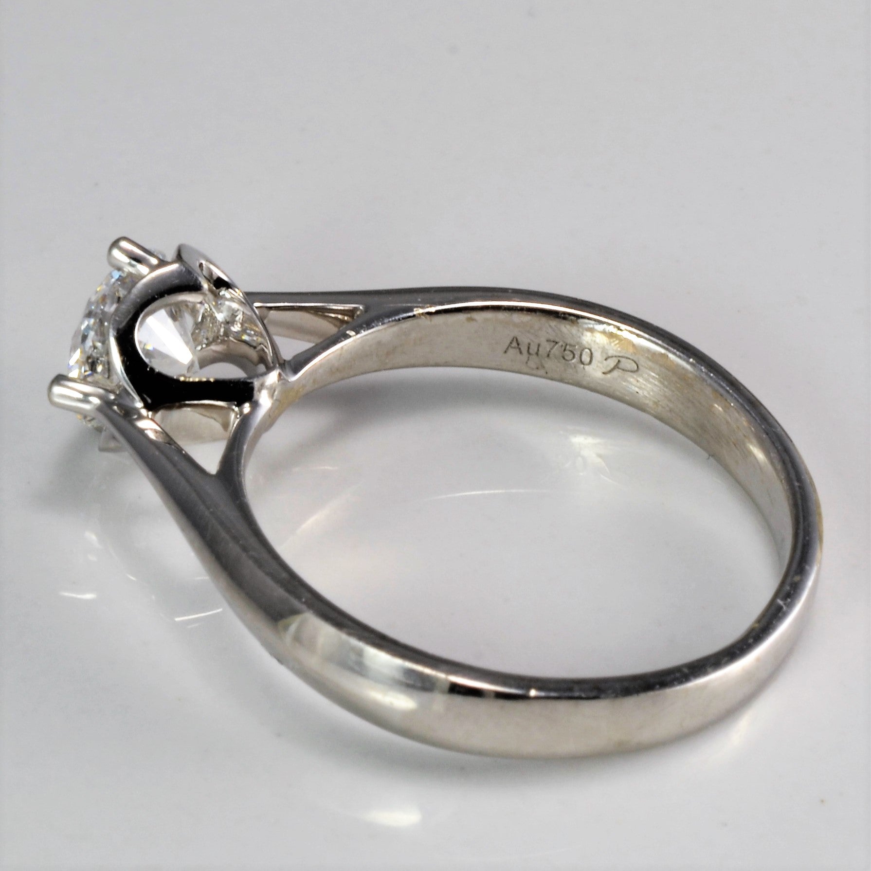 East West Solitaire Diamond Engagement Ring | 0.81 ct, SZ 6 | VVS2, E |