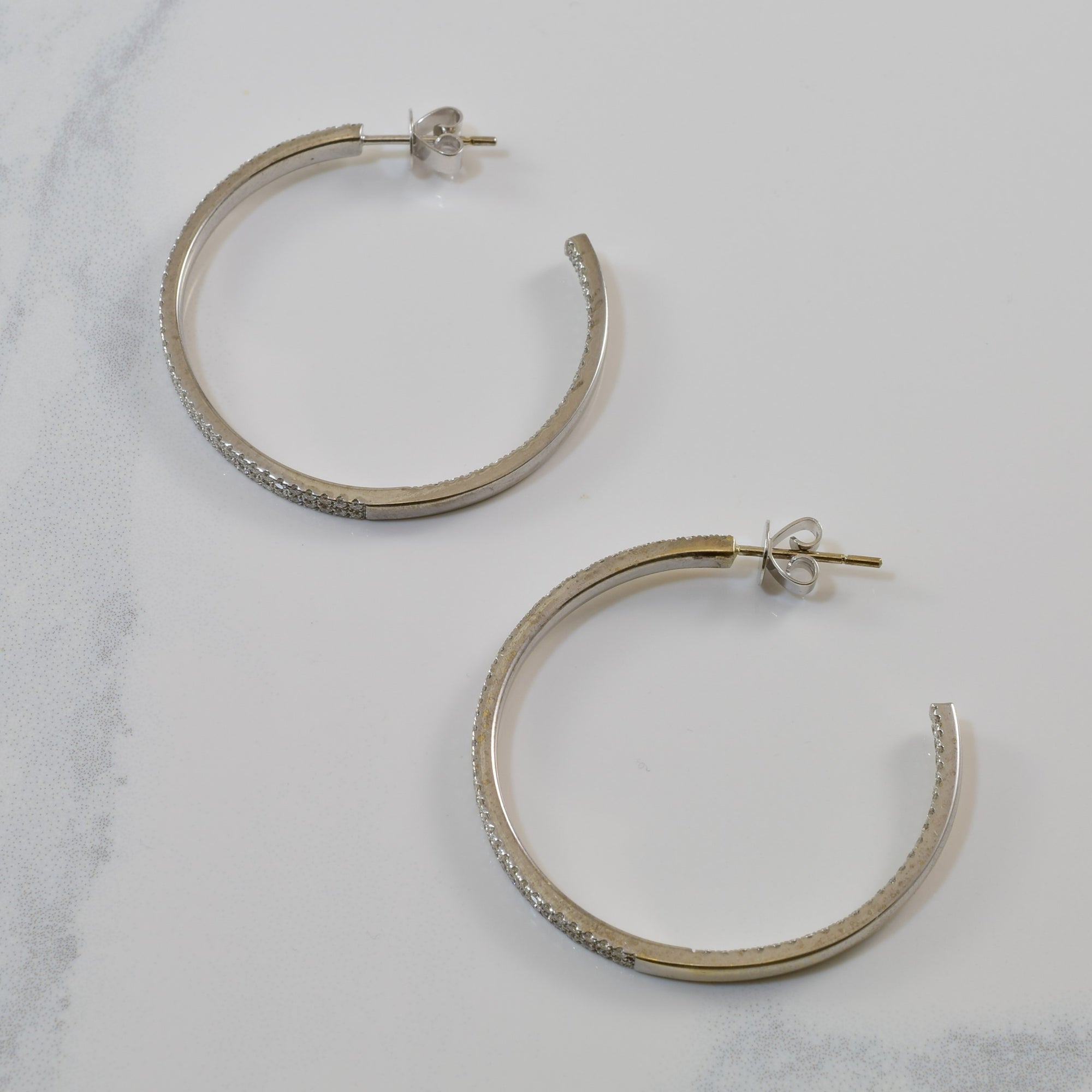 Inside Out Pave Diamond Hoop Earrings | 1.76ctw |