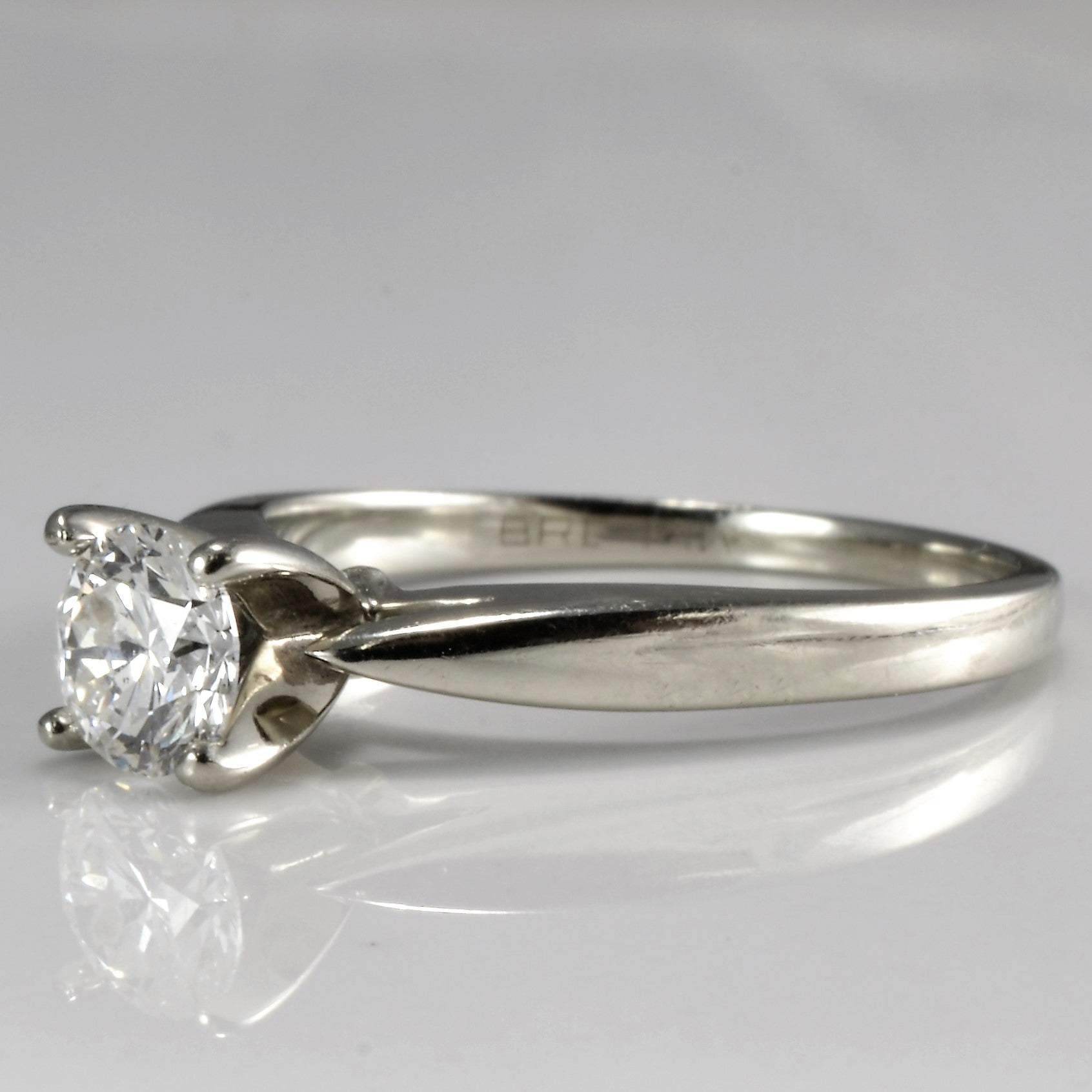 19K Gold Solitaire Diamond Engagement Ring | 0.51 ct, SZ 5.5 |