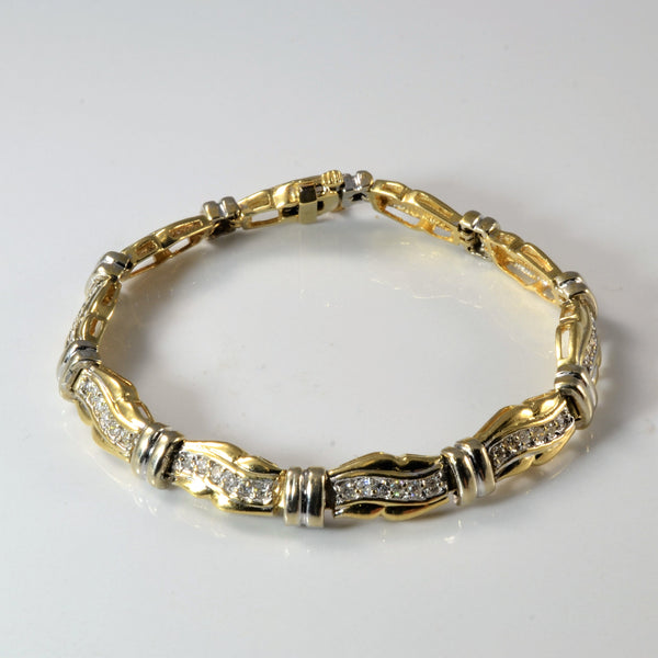 14k Yellow Gold Diamond Bracelet | 1.20ctw |
