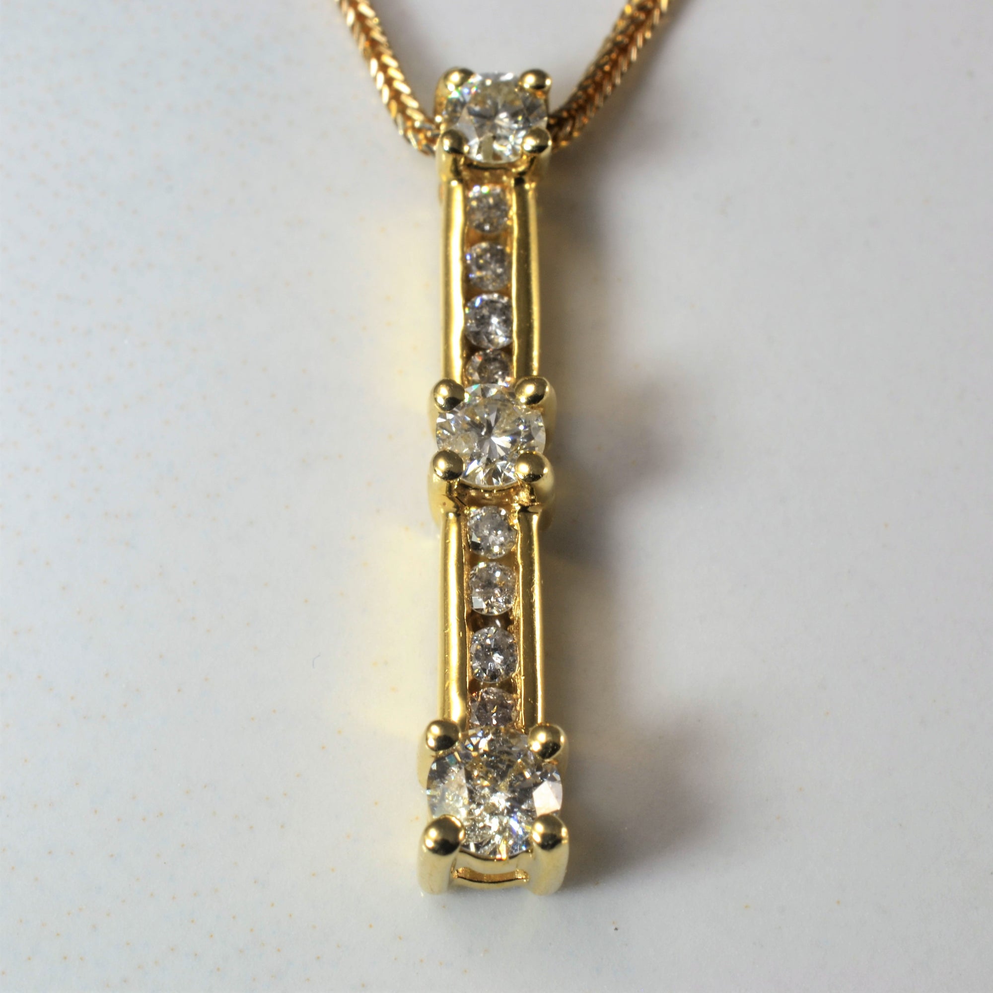 Diamond Trilogy Bar Necklace | 0.44ctw | 18