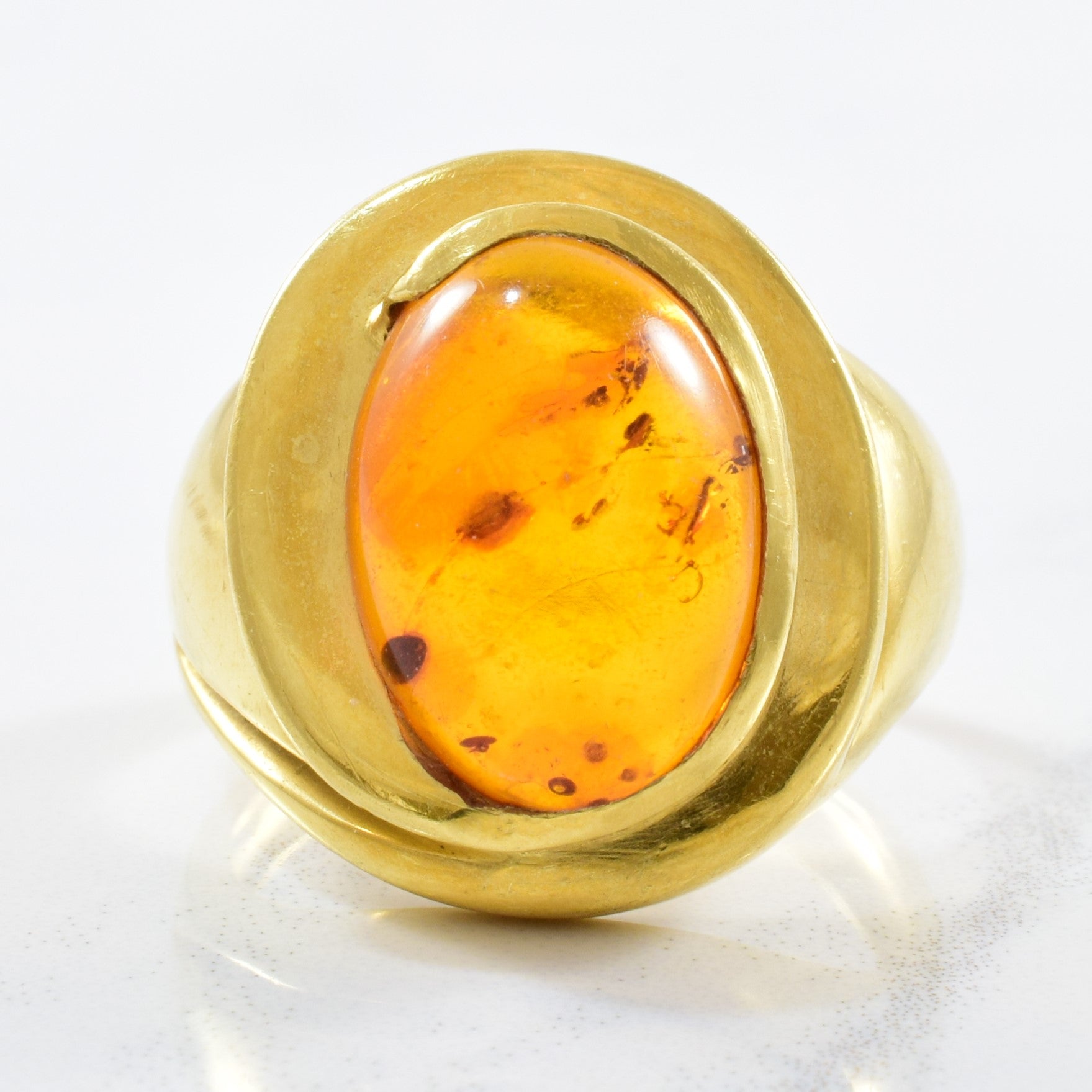 Bezel Set Amber Ring | 2.00ct | SZ 7.75 |