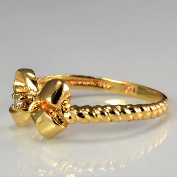 Ladies Gold Bow Design Ring | SZ 4.25 |