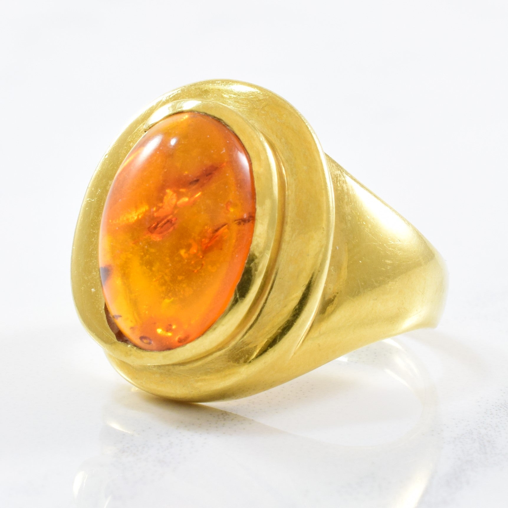 Bezel Set Amber Ring | 2.00ct | SZ 7.75 |