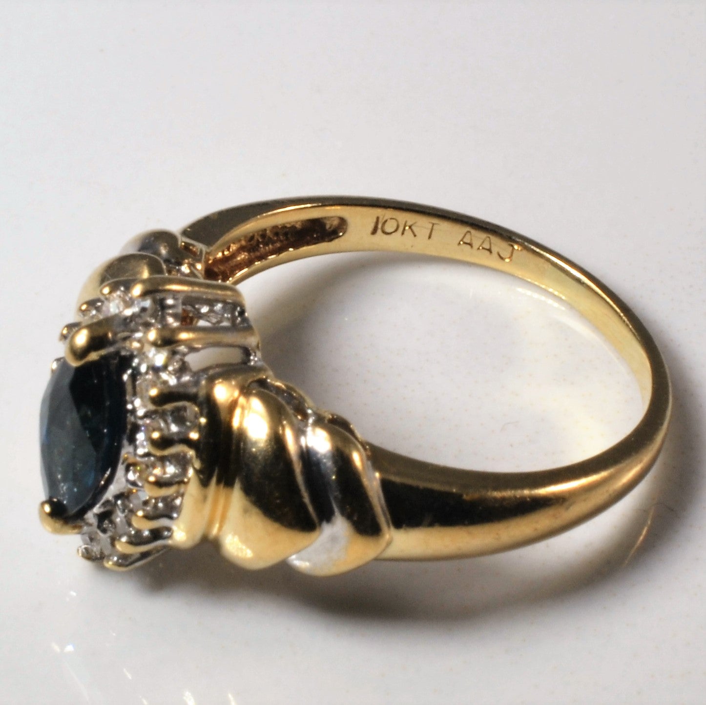 Marquise Sapphire & Diamond Ring | 0.40ct, 0.10ctw | SZ 7.75 |