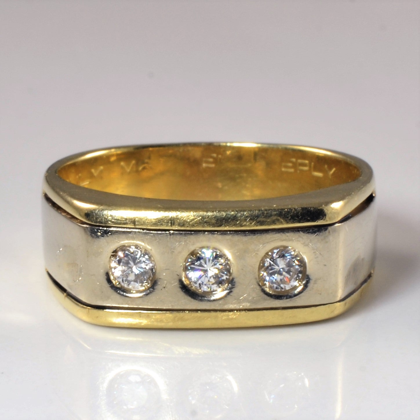 Flush Set Three Stone Diamond Band | 0.63ctw | SZ 11.5 |