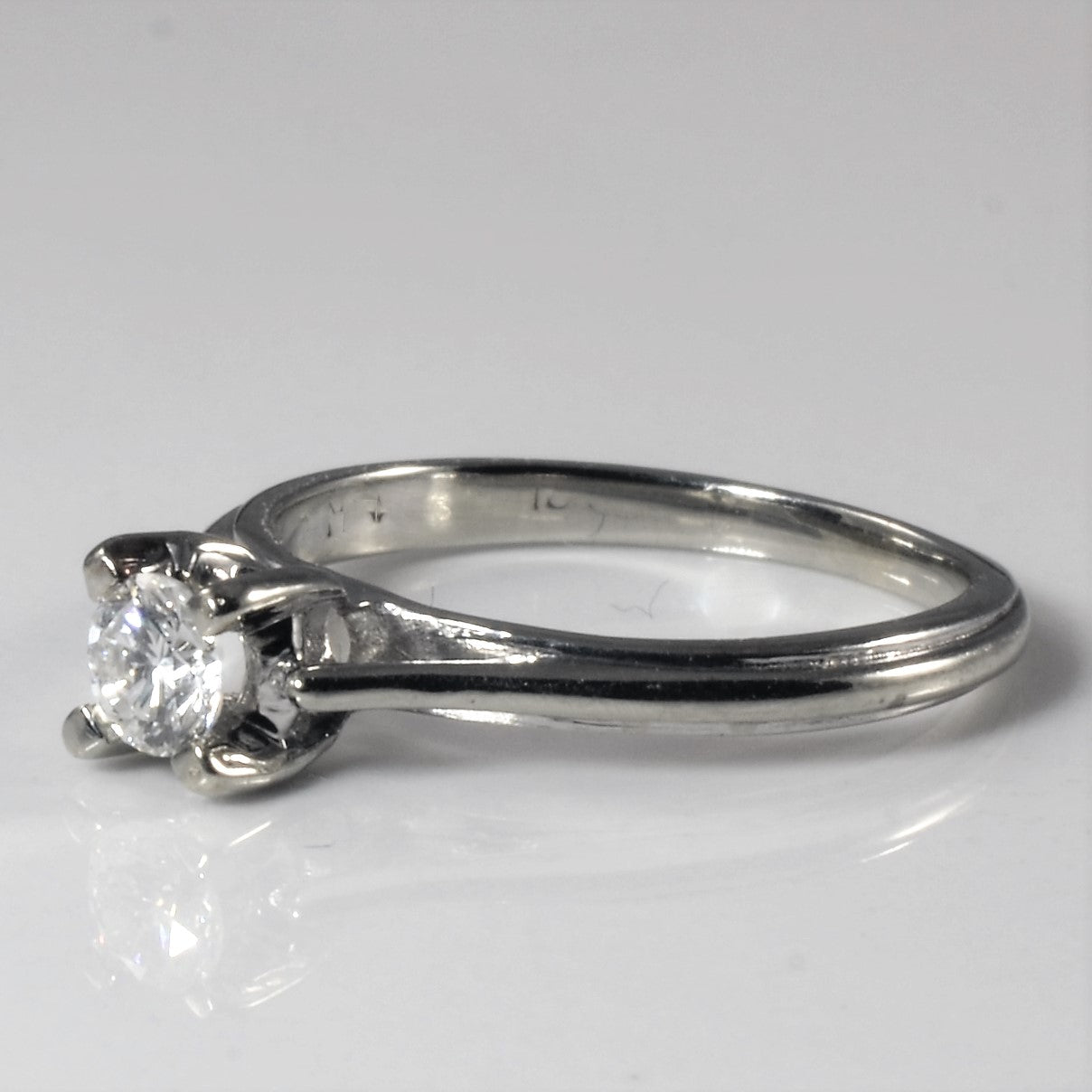 Ridged Knife Edge Solitaire Diamond Ring | 0.19ct | SZ 4 |