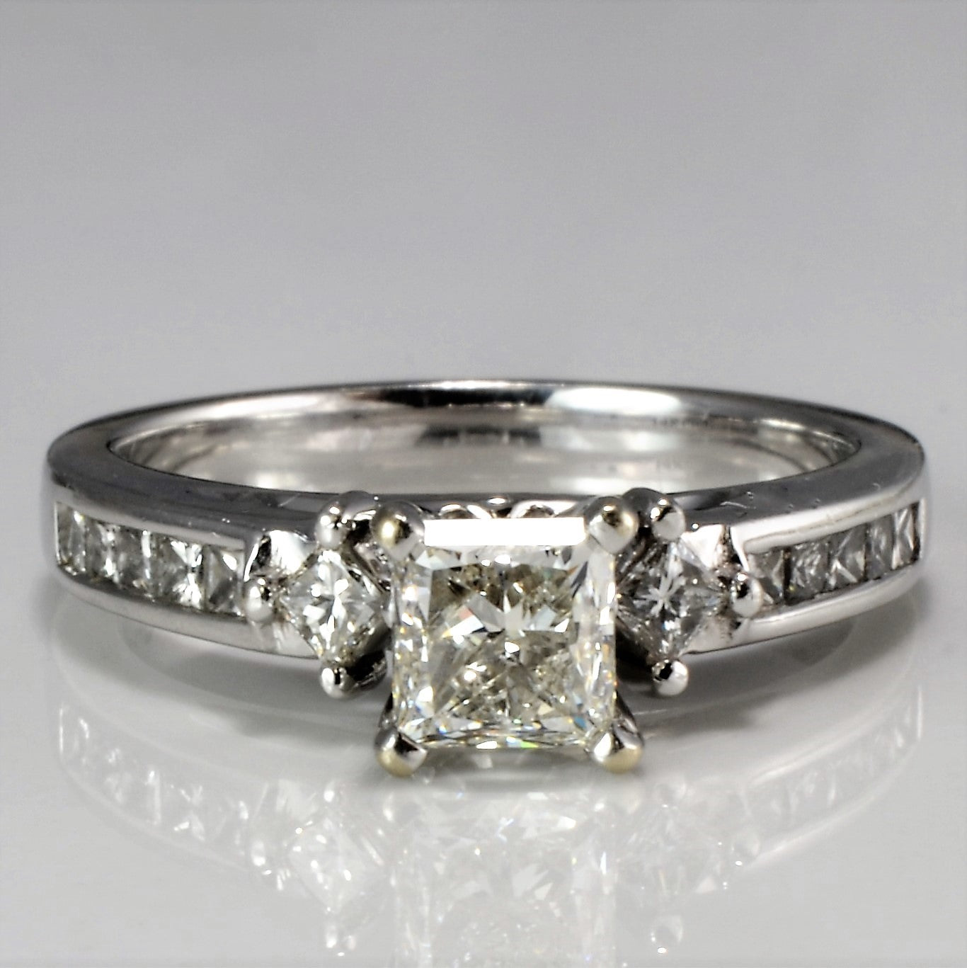 Princess Three Stone Engagement Ring GIA Certified | 1.24 ctw, SZ 6.75 |