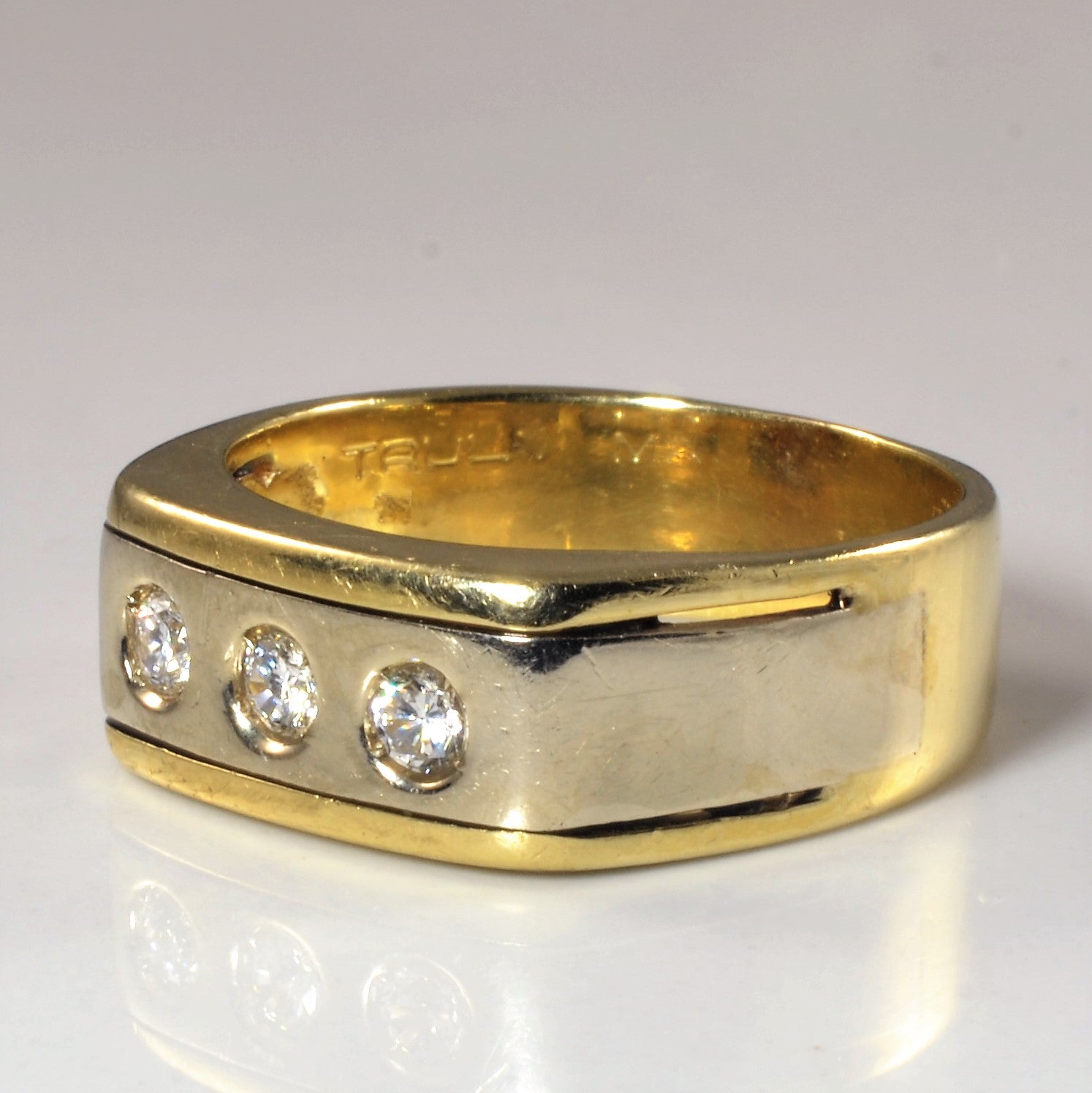 Flush Set Three Stone Diamond Band | 0.63ctw | SZ 11.5 |