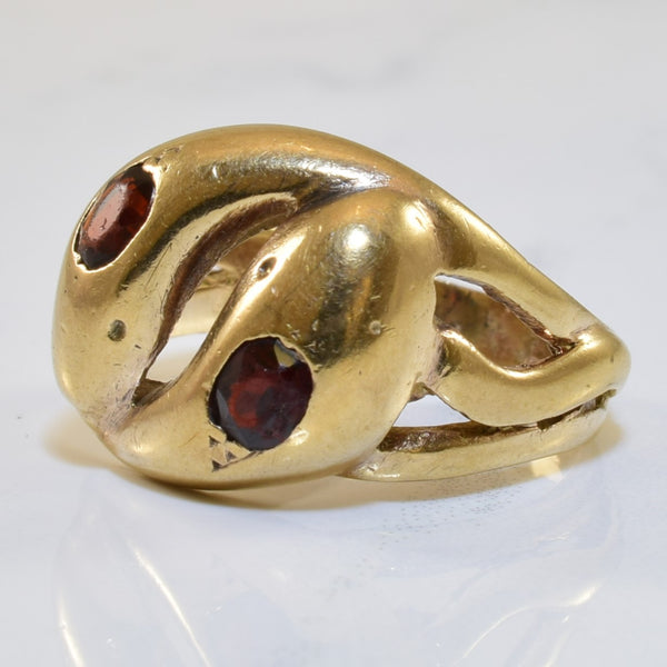 Victorian Garnet Serpent Wedding Ring | 0.76ctw | SZ 6.5 |