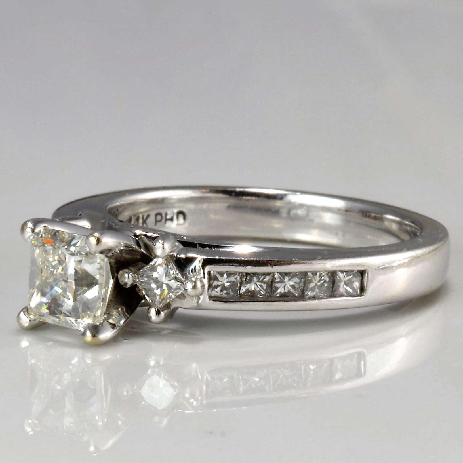 Princess Three Stone Engagement Ring GIA Certified | 1.24 ctw, SZ 6.75 |