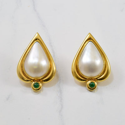 Brinkhaus' Mabe Pearl & Emerald Earrings | 20.0ctw, 0.20ctw |