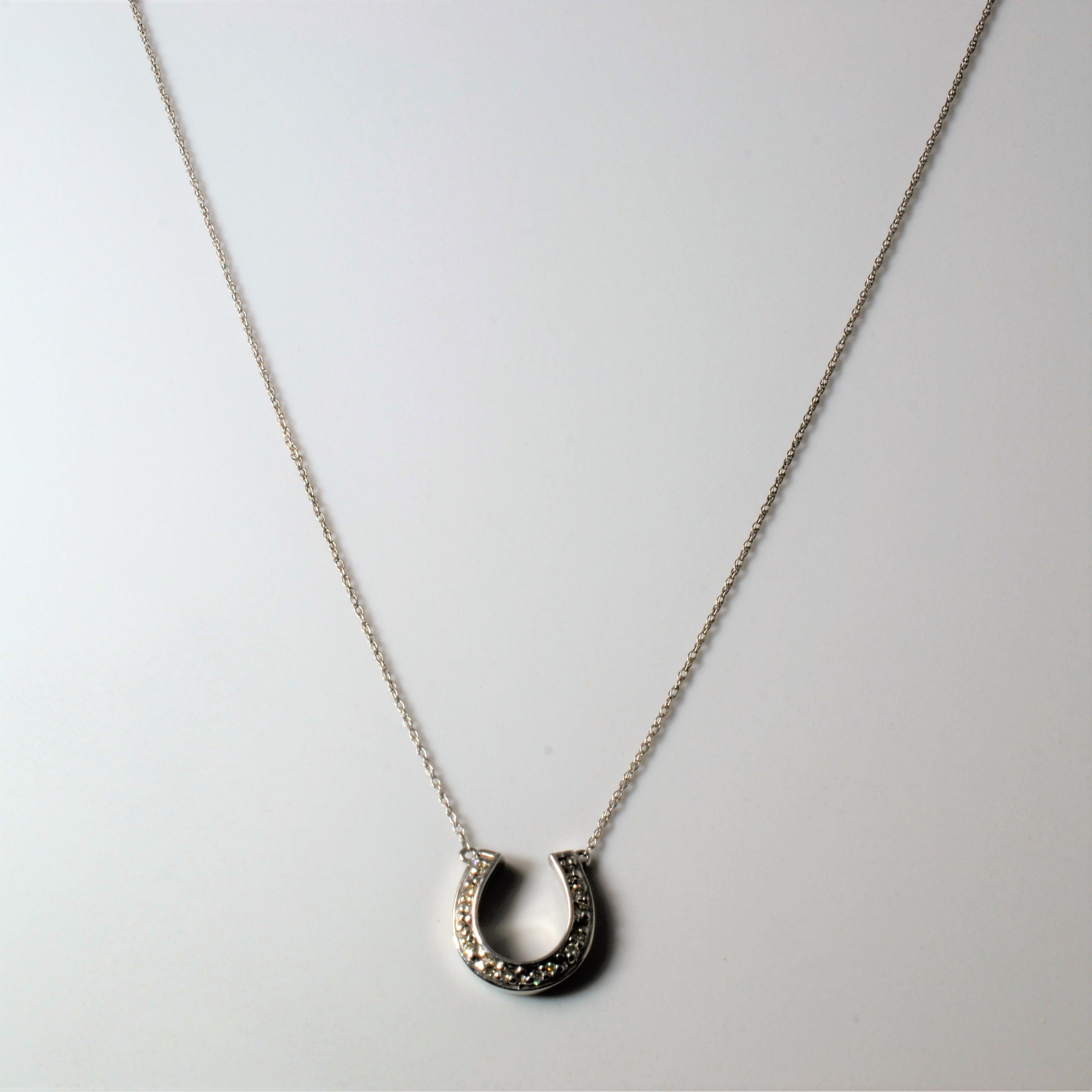 White Gold Diamond Pendant Necklace | 0.14ctw | 17"|