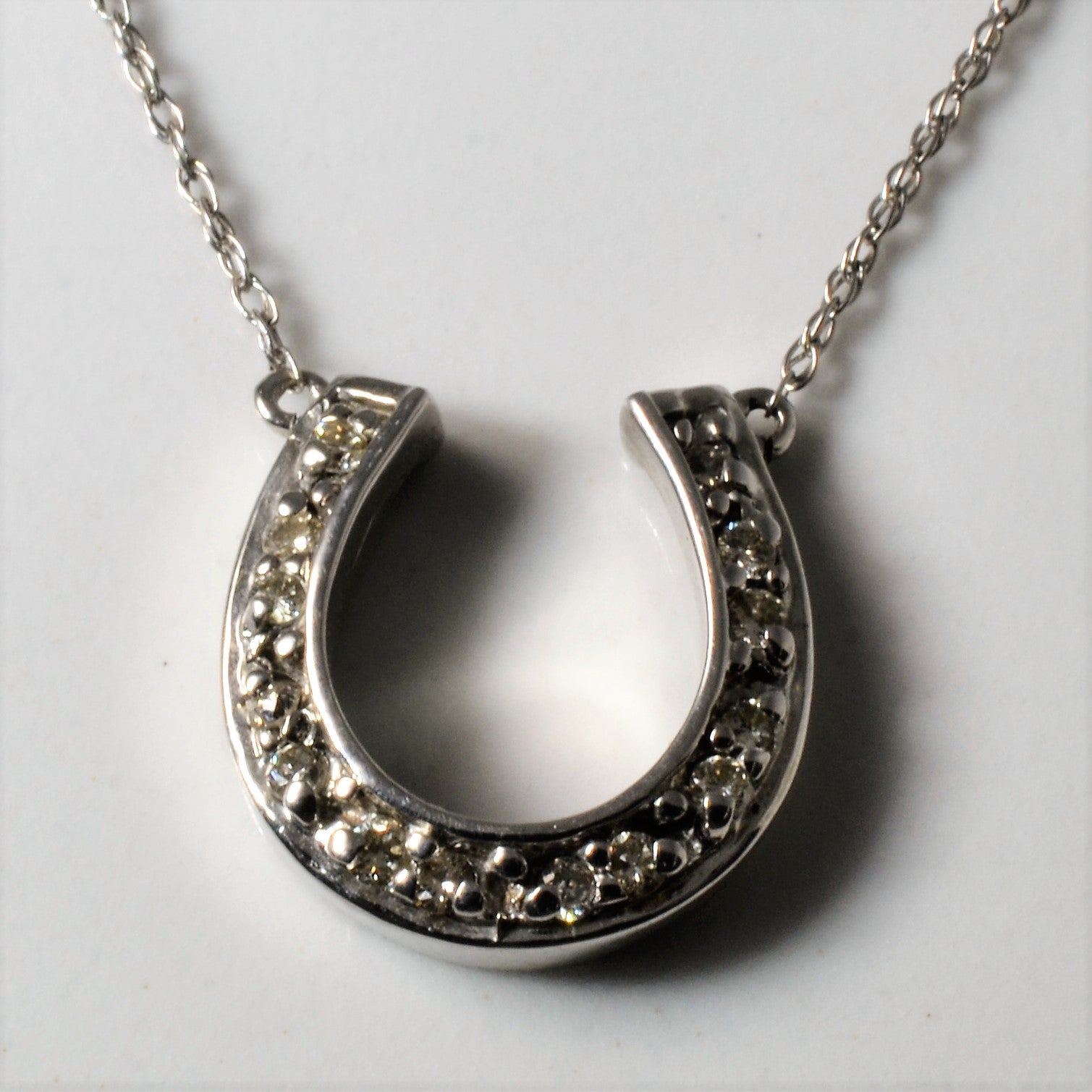 White Gold Diamond Pendant Necklace | 0.14ctw | 17"|