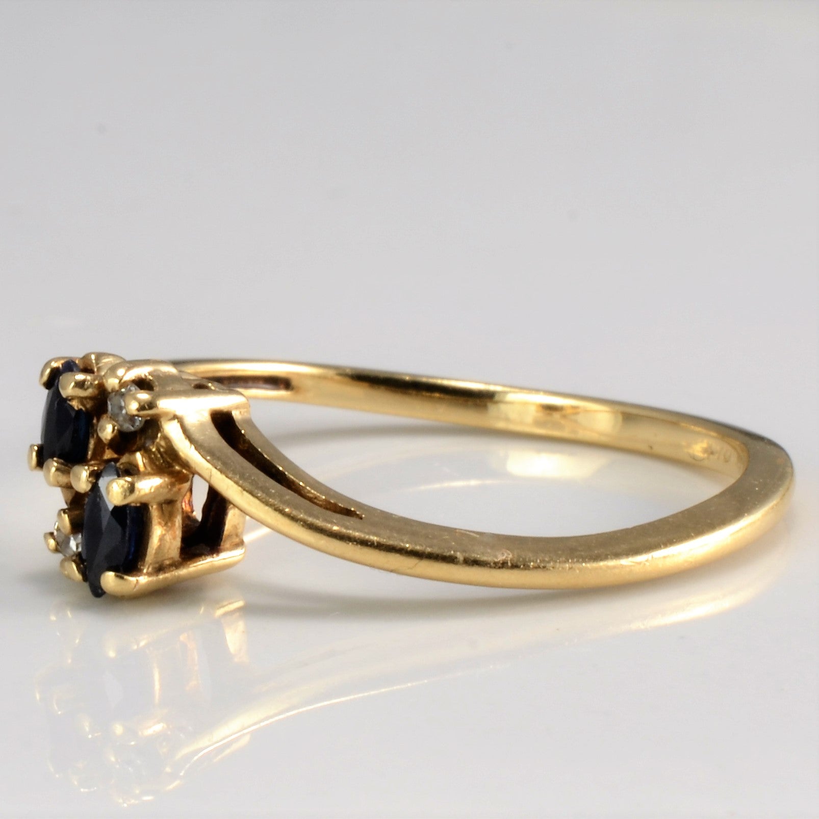 Sapphire & Diamond Bypass Ring | 0.02 ctw, SZ 6.25 |