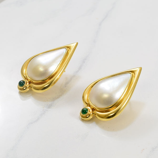 Brinkhaus' Mabe Pearl & Emerald Earrings | 20.0ctw, 0.20ctw |