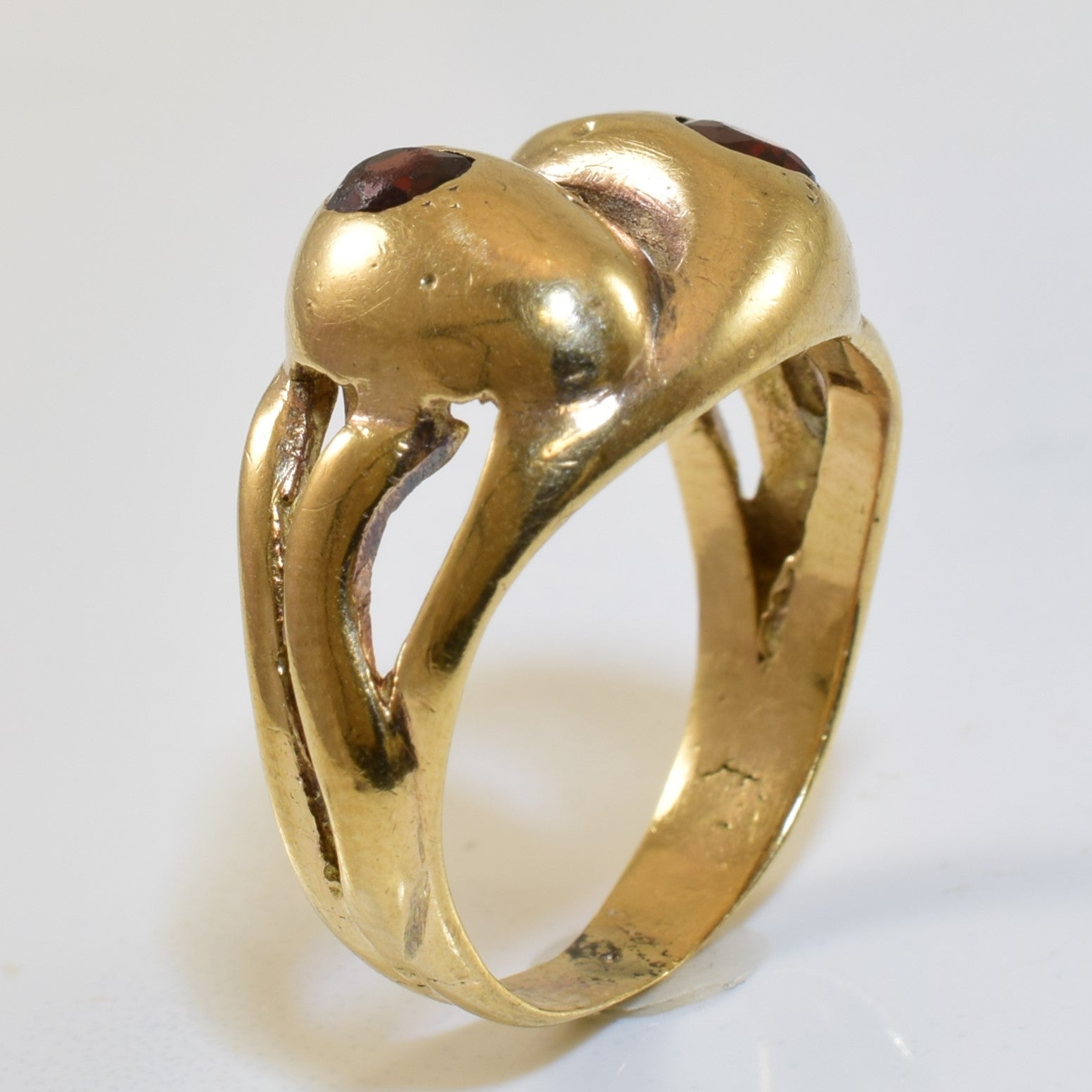 Victorian Garnet Serpent Wedding Ring | 0.76ctw | SZ 6.5 |