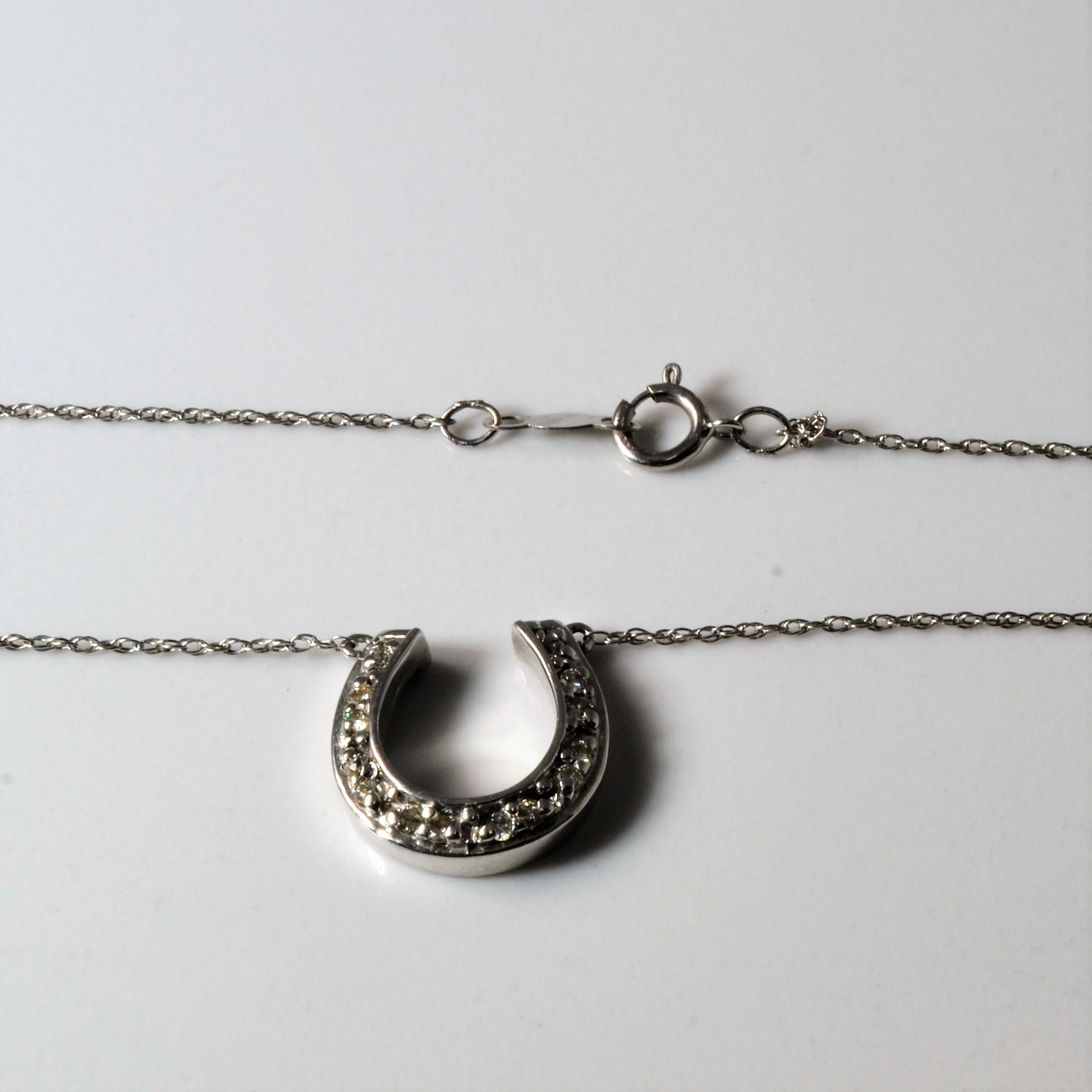White Gold Diamond Pendant Necklace | 0.14ctw | 17"|