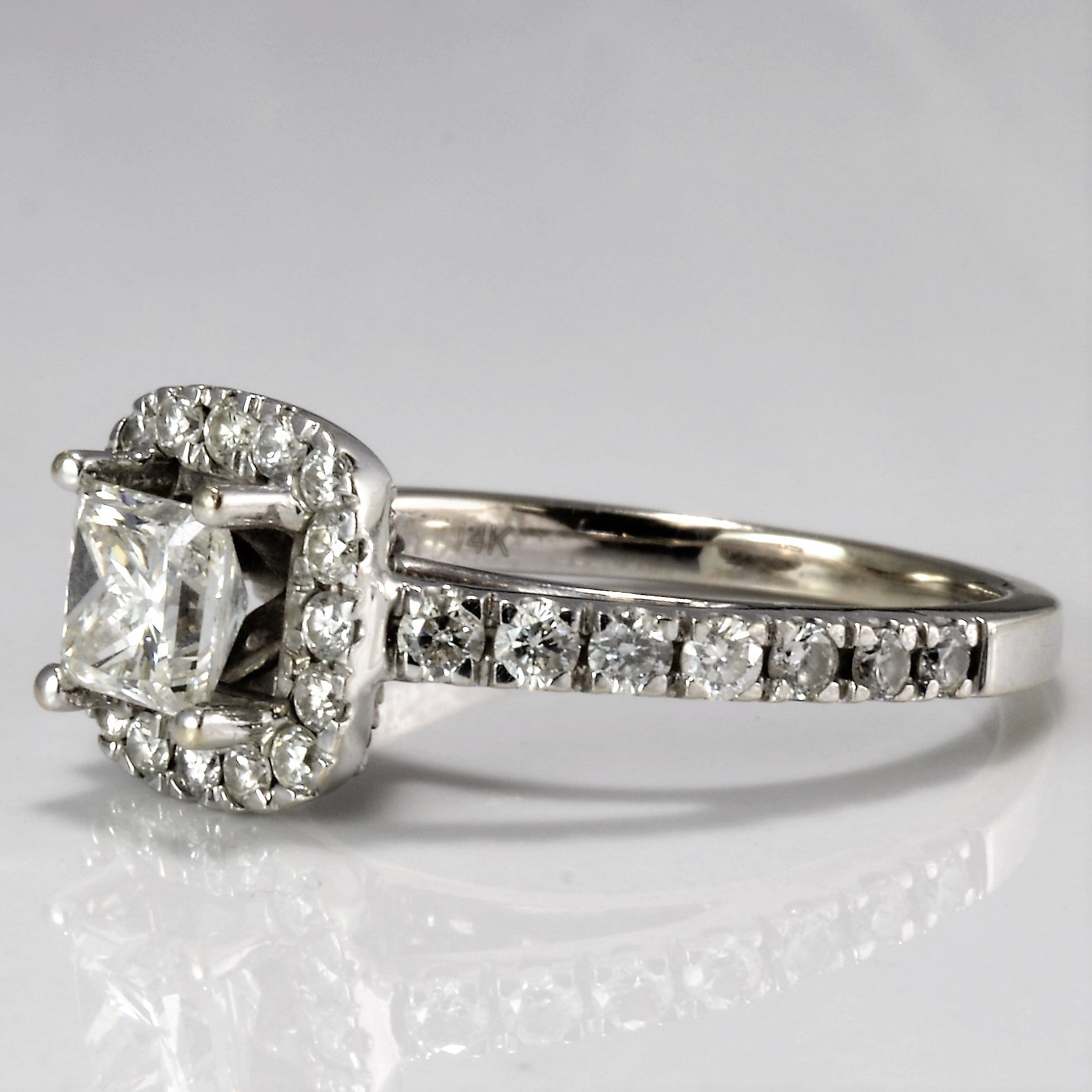 Elegant Halo Diamond Engagement Ring | 1.15 ctw, SZ 5.75 |