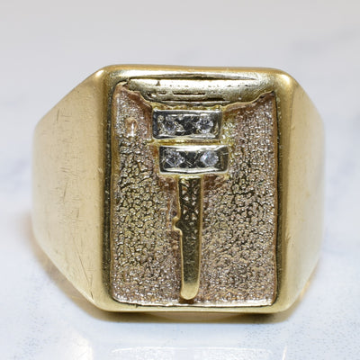 Diamond Initial 'T' Signet Ring | 0.04ctw | SZ 11.25 |