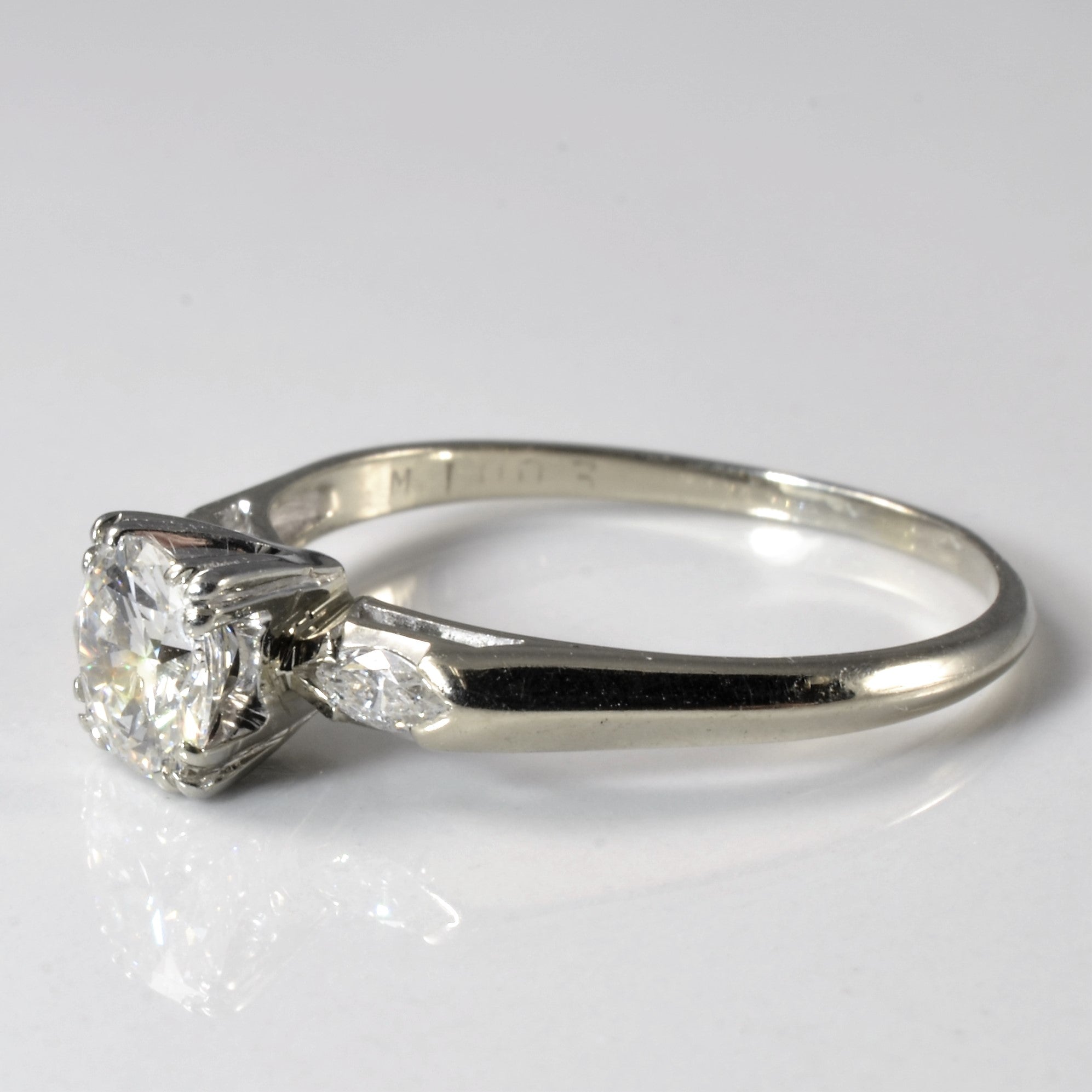 Elegant 1940s Three Stone Engagement Ring | 0.77ctw | SZ 7.5 |