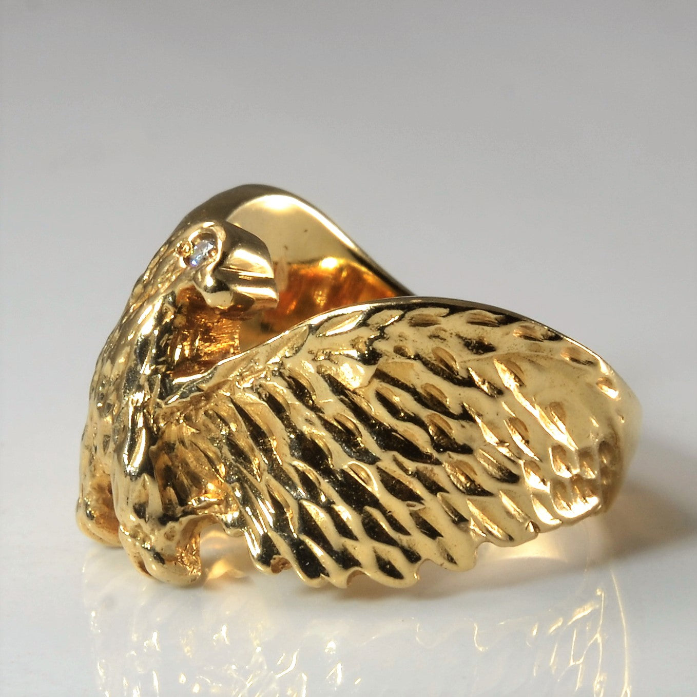 Bague Aigle d'or | 0,015 ct | Taille 8,75 | 