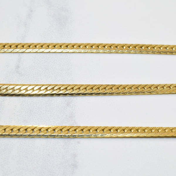 10k Yellow Gold Patterned Herringbone Chain | 20