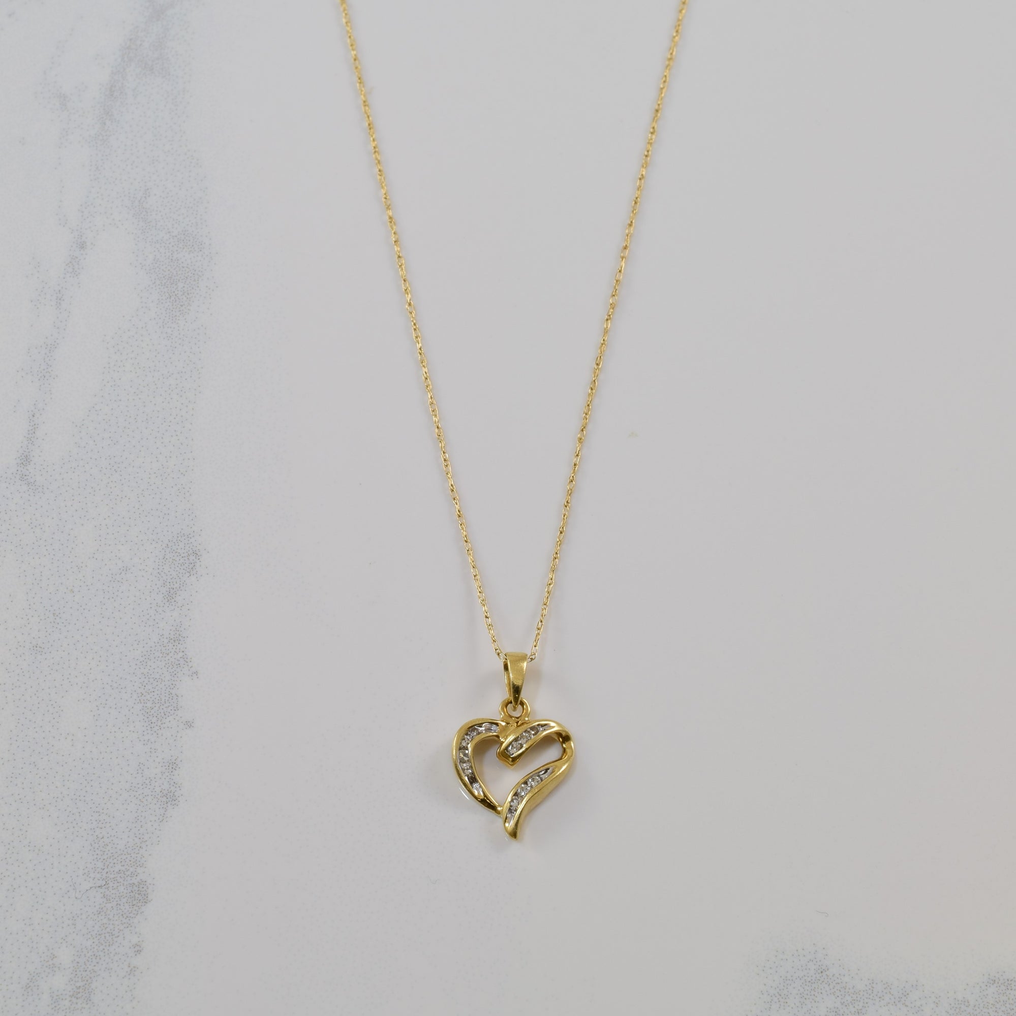 Petite Diamond Heart Necklace | 0.05ctw | 20